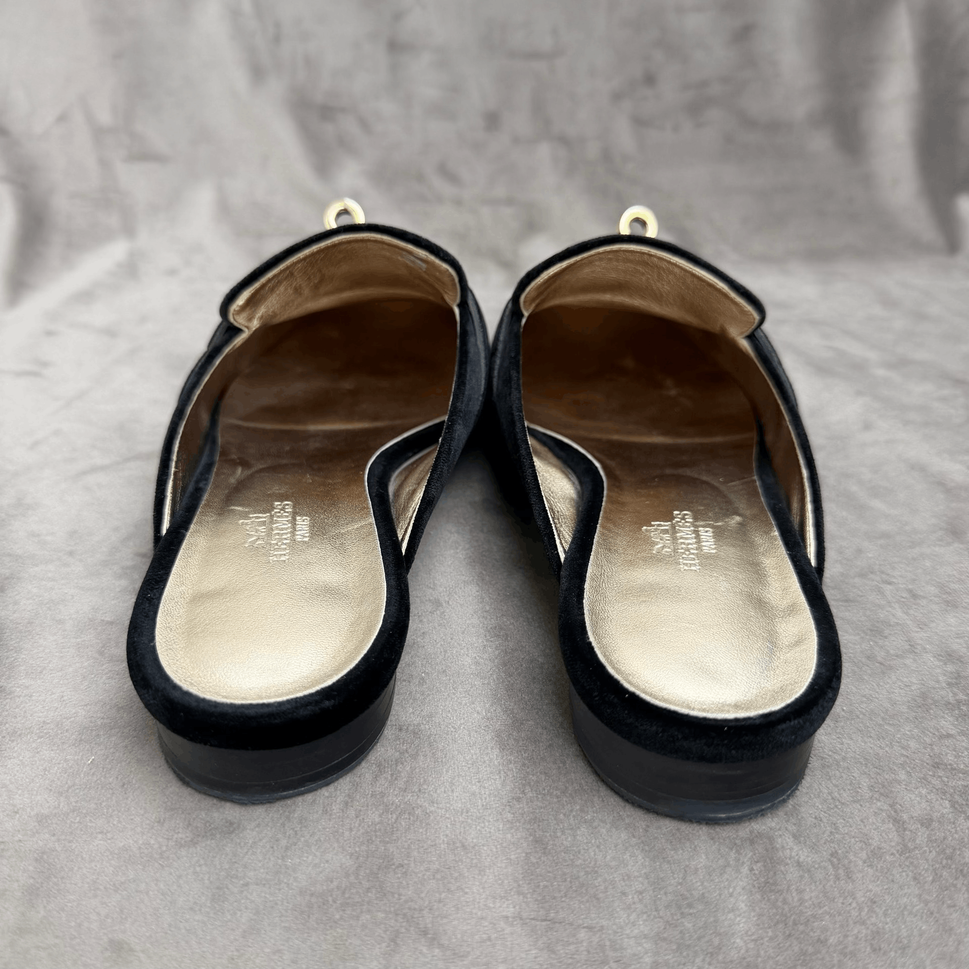 Hermes Hermes Oz Kelly Gold Buckle Suede Mules Size US 7 / IT 37 - 4 Thumbnail