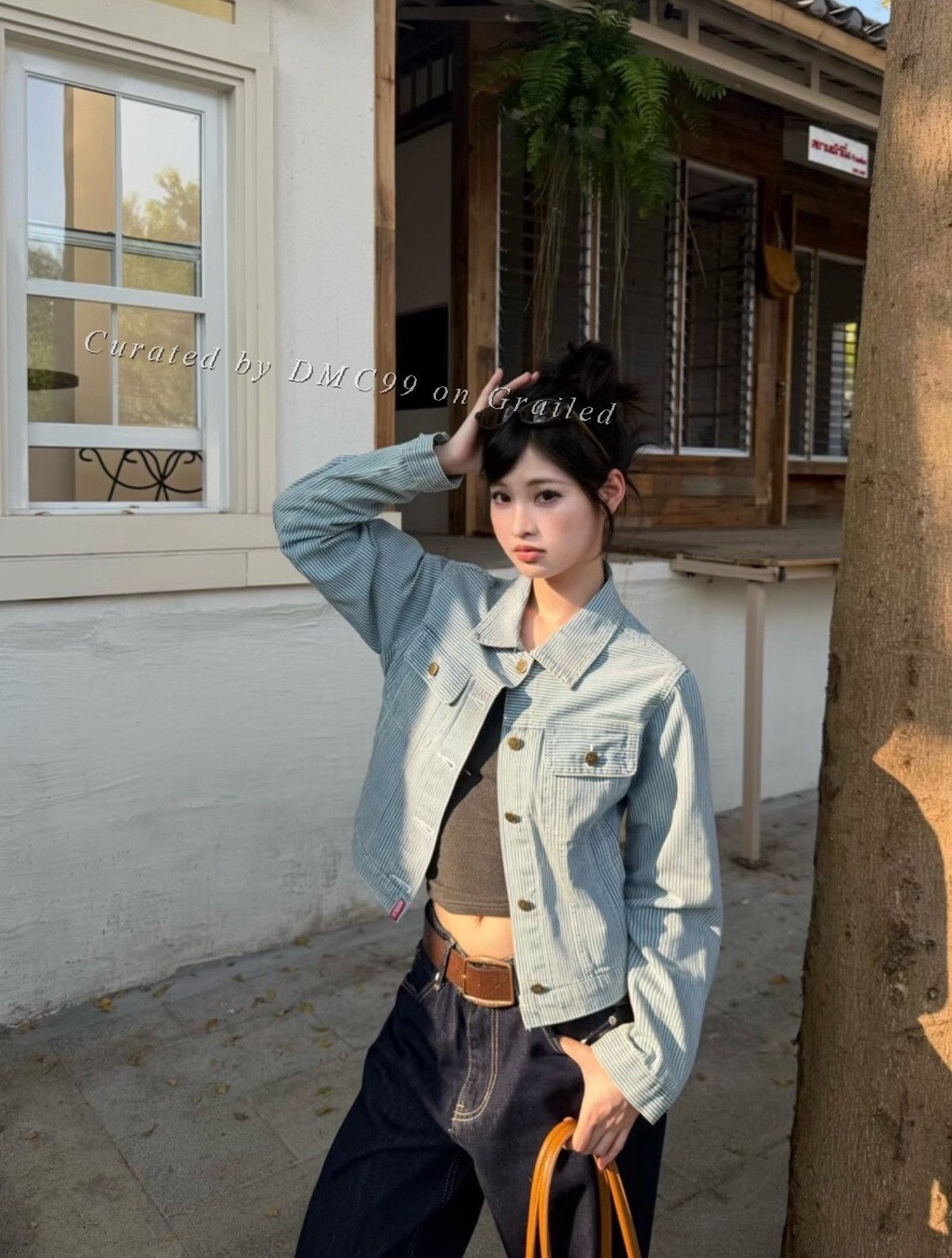 Miu Miu Miumiu Back Logo Striped Denim Jacket Size S / US 4 / IT 40 - 4 Thumbnail