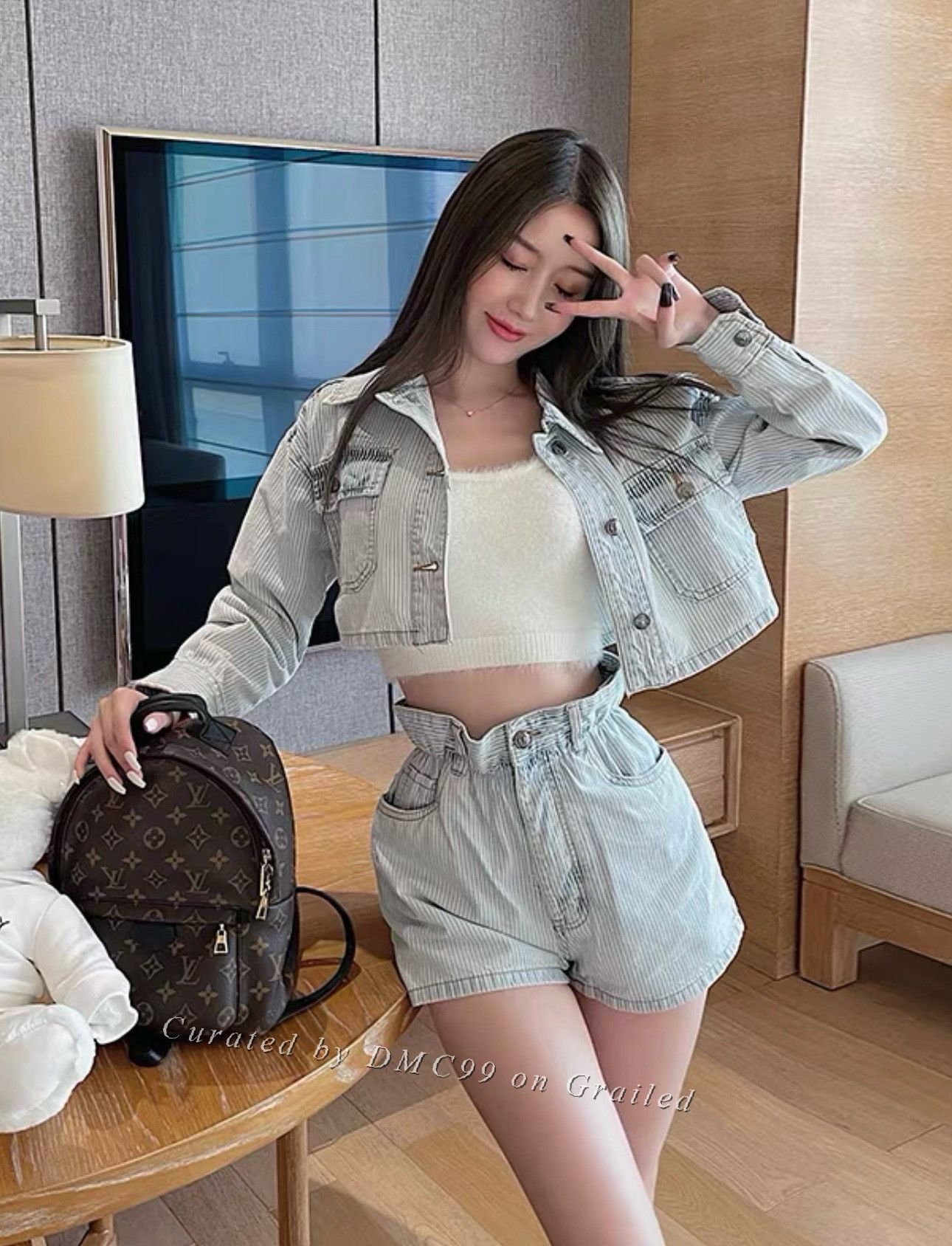 Miu Miu Miumiu Back Logo Striped Denim Jacket Size S / US 4 / IT 40 - 5 Thumbnail