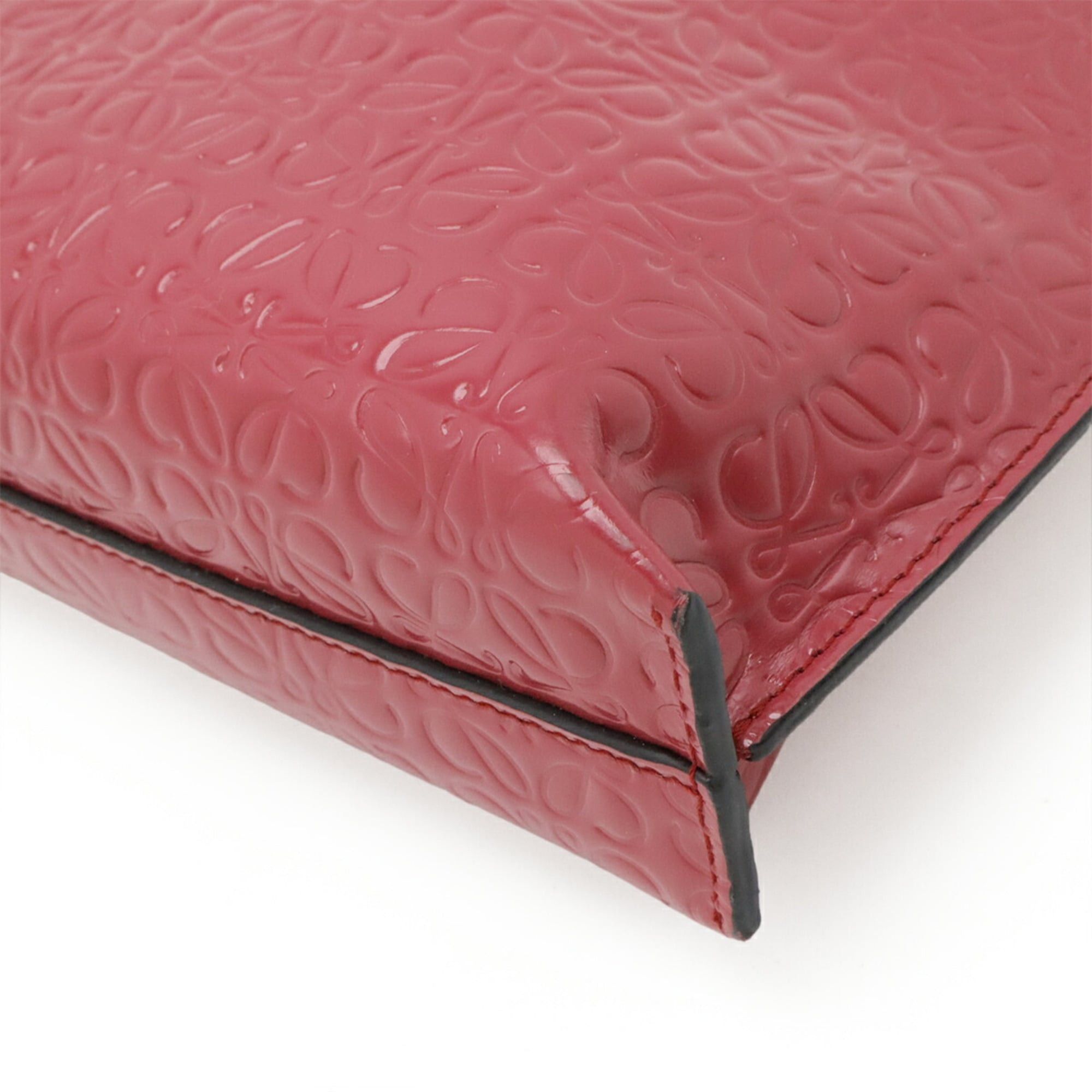 Loewe LOEWE Repeat Anagram T Pouch Clutch Bag Second Multi Patent Leather Fuchsia Pink Size ONE SIZE - 4 Thumbnail
