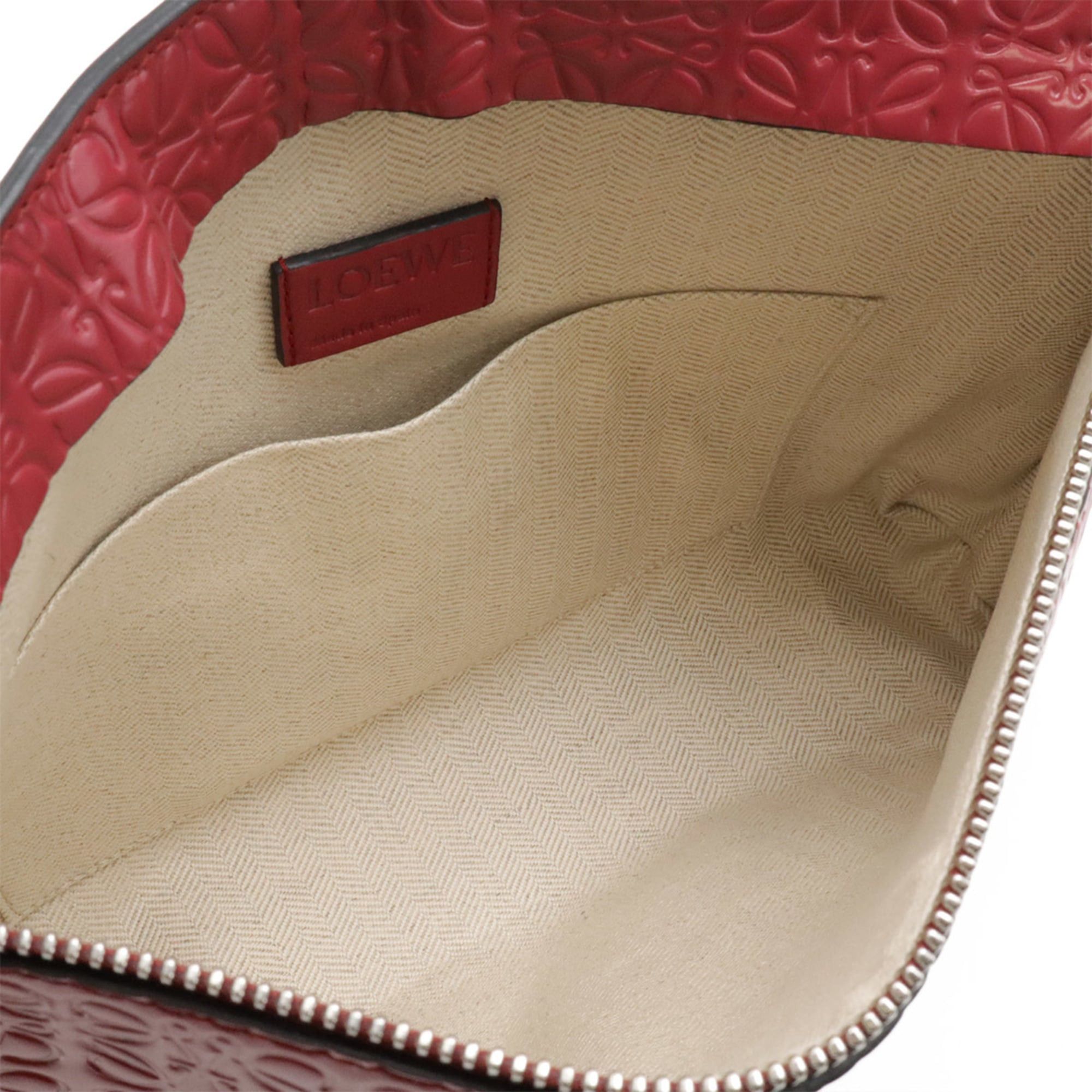 Loewe LOEWE Repeat Anagram T Pouch Clutch Bag Second Multi Patent Leather Fuchsia Pink Size ONE SIZE - 6 Thumbnail