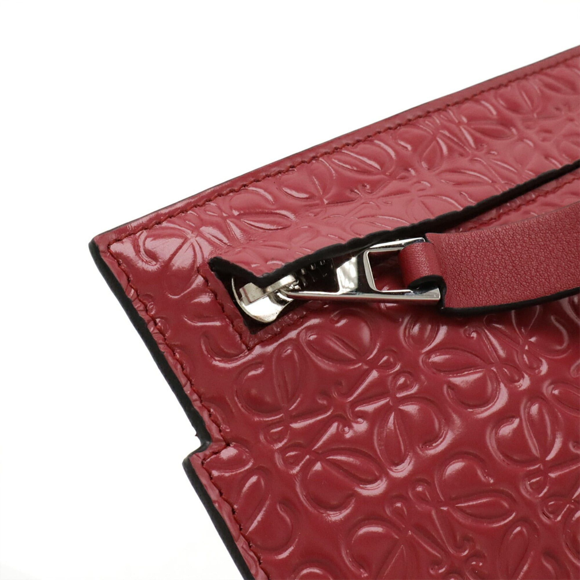 Loewe LOEWE Repeat Anagram T Pouch Clutch Bag Second Multi Patent Leather Fuchsia Pink Size ONE SIZE - 5 Thumbnail
