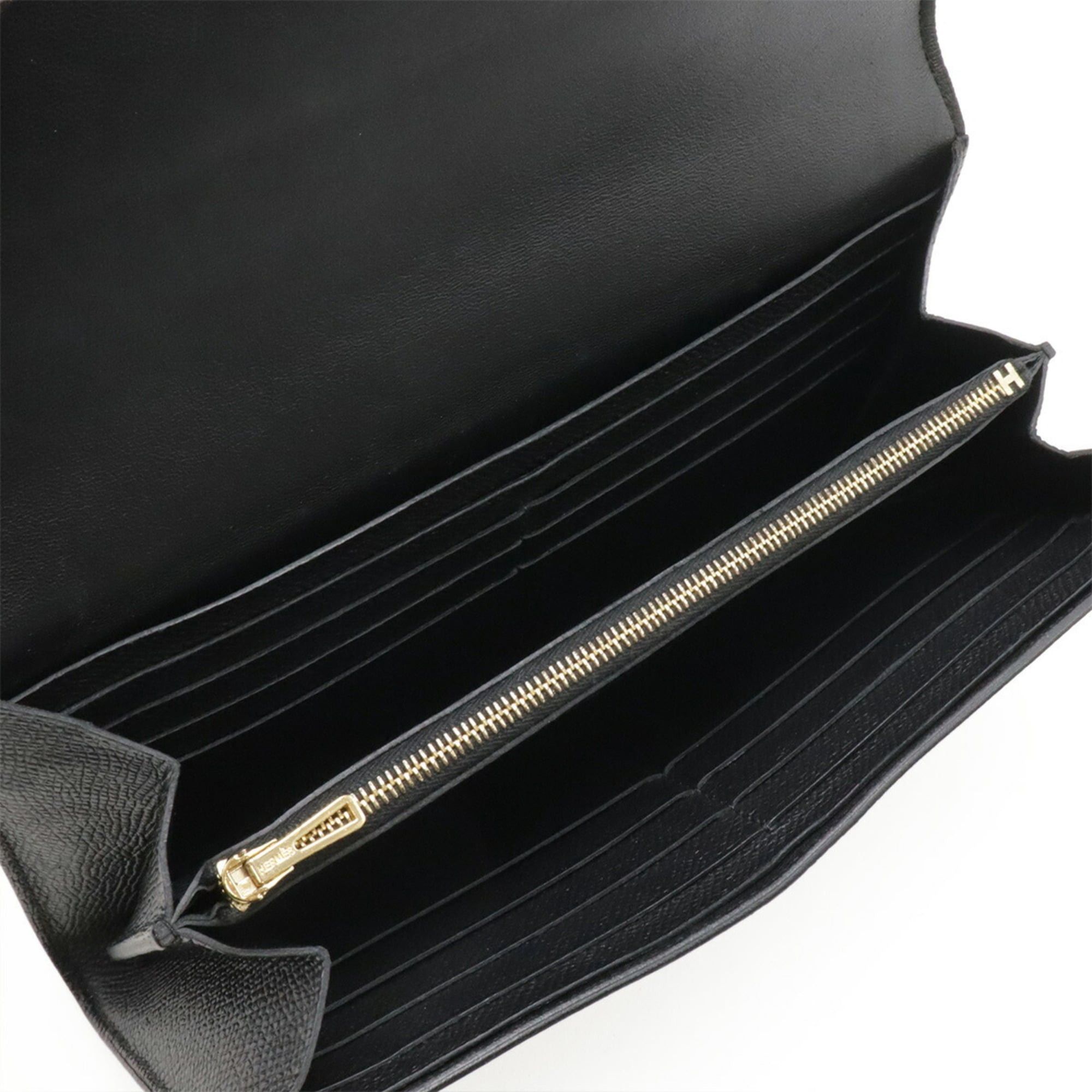 Hermes HERMES Constance Long Flap Wallet, Bi-fold Veau Epsom Leather, Black/Pink, C Stamp Size ONE SIZE - 6 Thumbnail