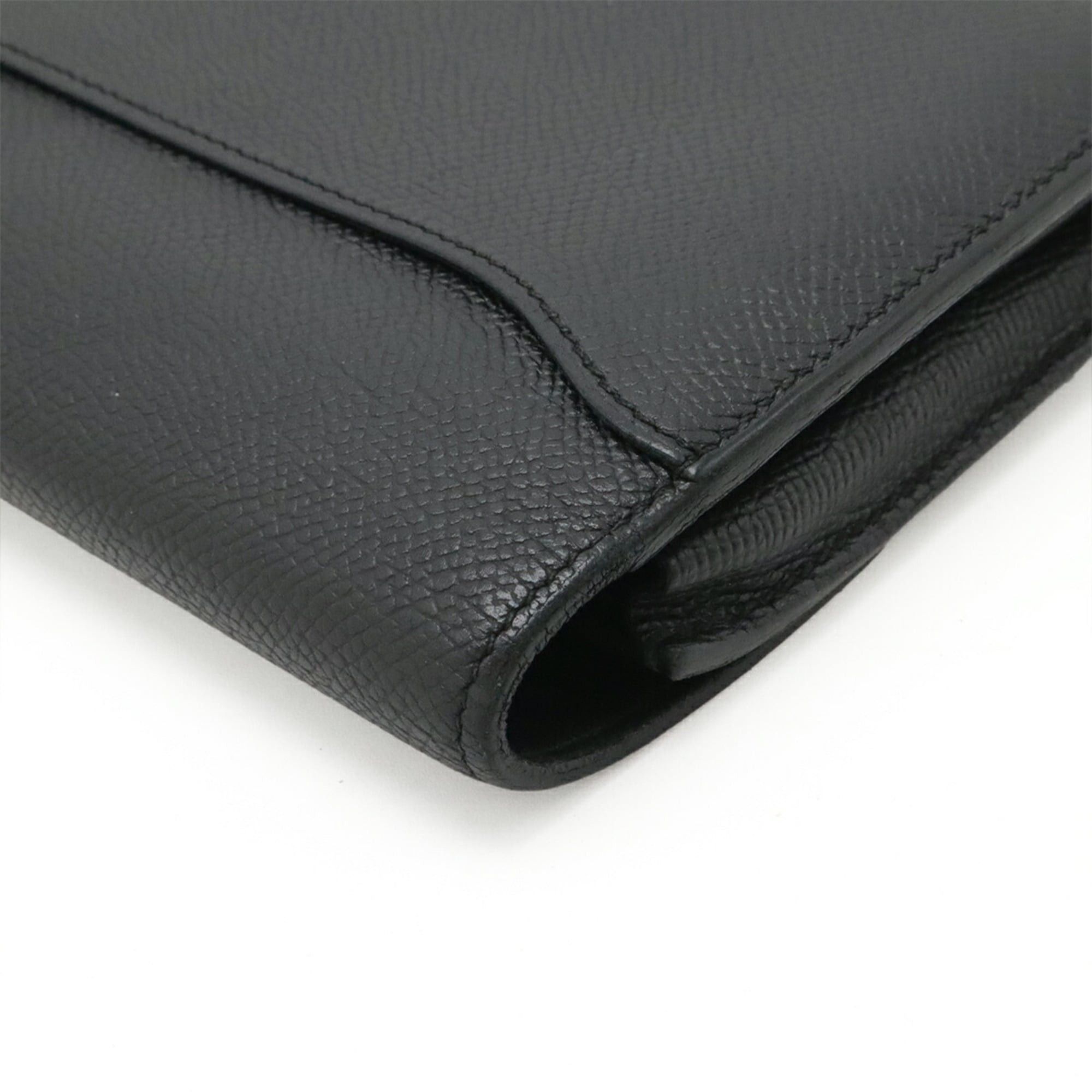 Hermes HERMES Constance Long Flap Wallet, Bi-fold Veau Epsom Leather, Black/Pink, C Stamp Size ONE SIZE - 4 Thumbnail