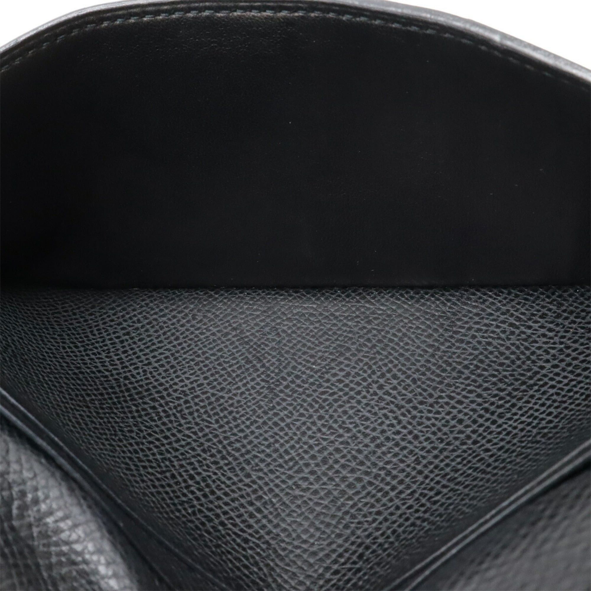 Hermes HERMES Bearn Soufflé Bi-fold Long Wallet, Leather, Noir (Black), □J Stamp Size ONE SIZE - 7 Thumbnail