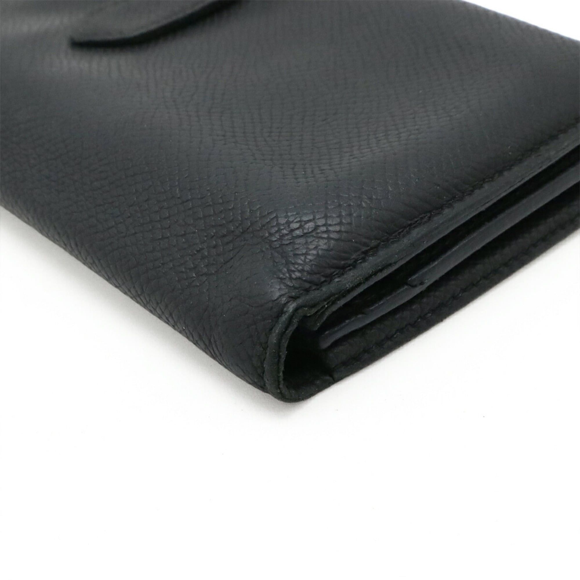 Hermes HERMES Bearn Soufflé Bi-fold Long Wallet, Veau Epsom Leather, Black, T Stamp Size ONE SIZE - 4 Thumbnail