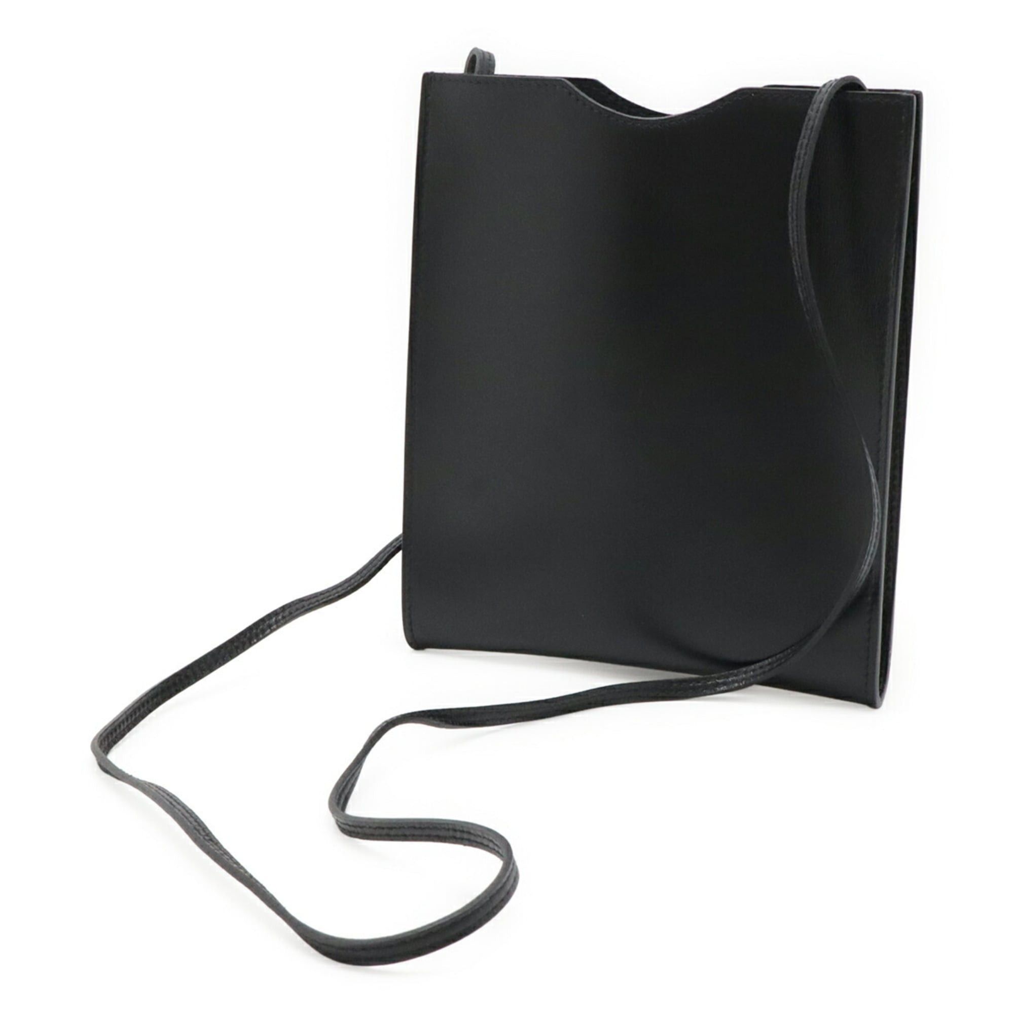 Hermes Hermes Onimetou Shoulder Bag Pochette Leather Black Size ONE SIZE - 3 Thumbnail