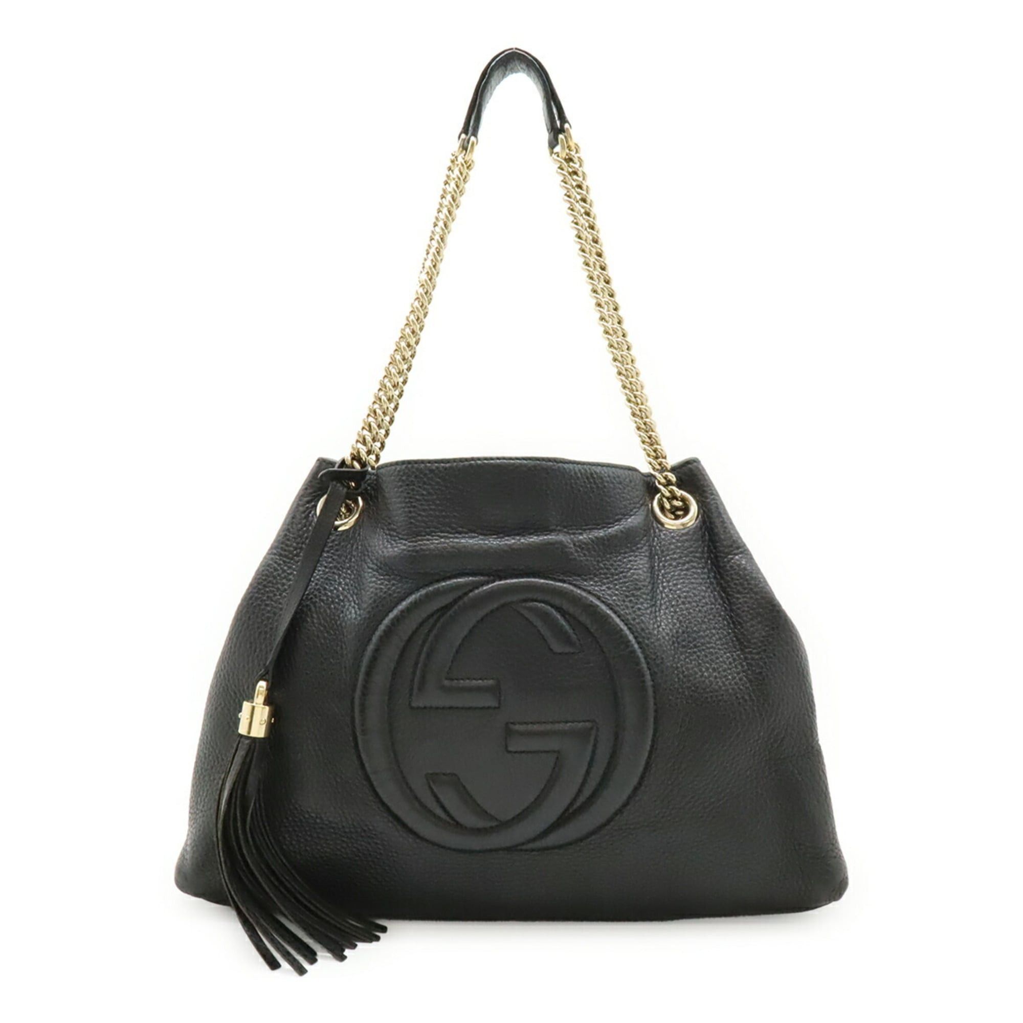 Gucci GUCCI Soho Interlocking G Chain Bag Shoulder Tote Leather Black 308982 Size ONE SIZE - 2 Thumbnail