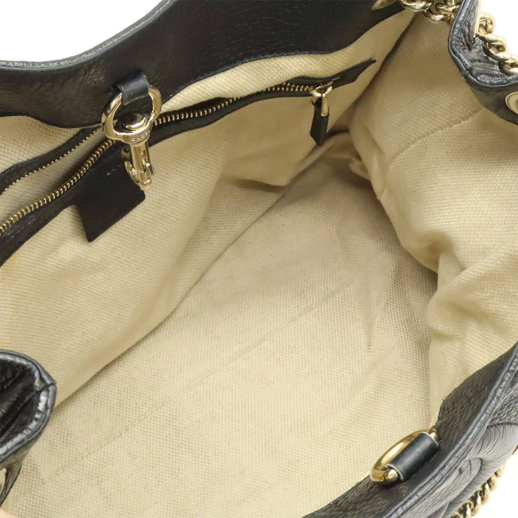 Gucci GUCCI Soho Interlocking G Chain Bag Shoulder Tote Leather Black 308982 Size ONE SIZE - 7 Thumbnail