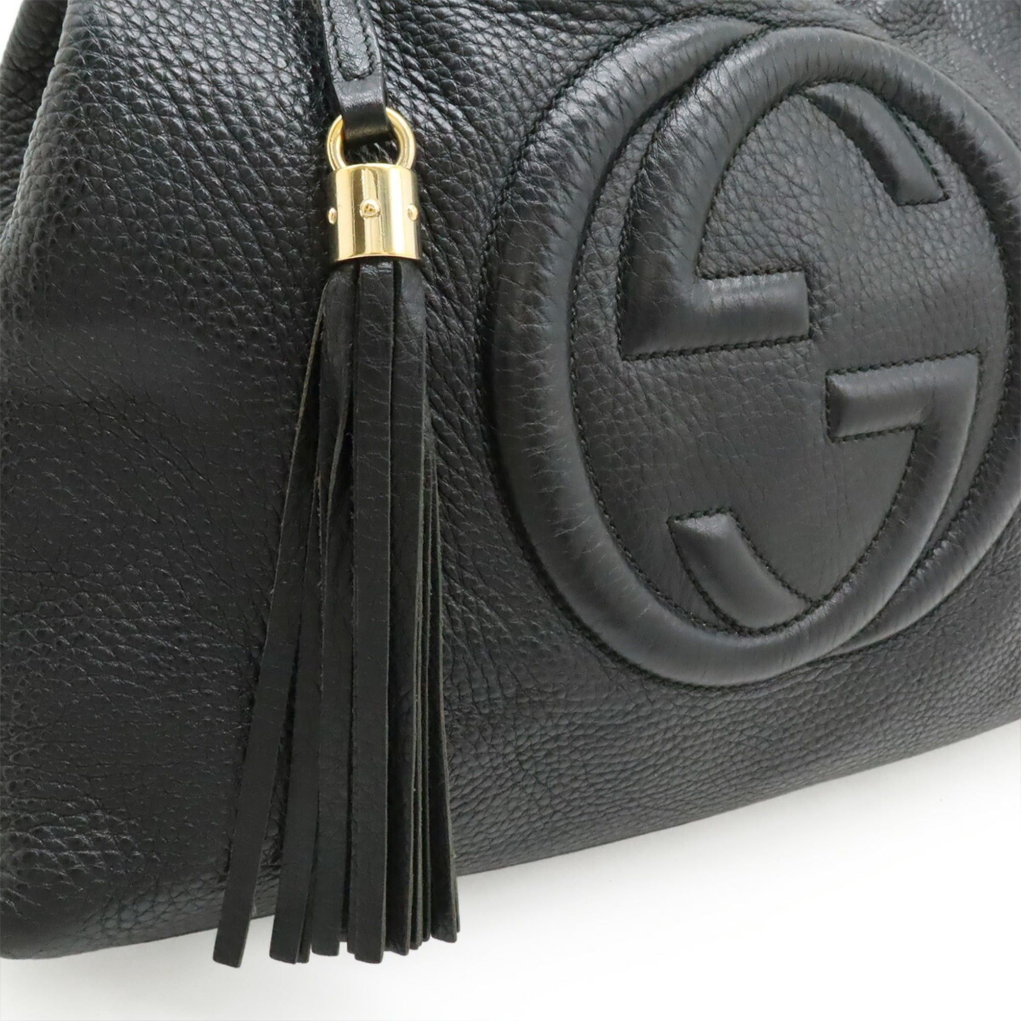 Gucci GUCCI Soho Interlocking G Chain Bag Shoulder Tote Leather Black 308982 Size ONE SIZE - 9 Thumbnail