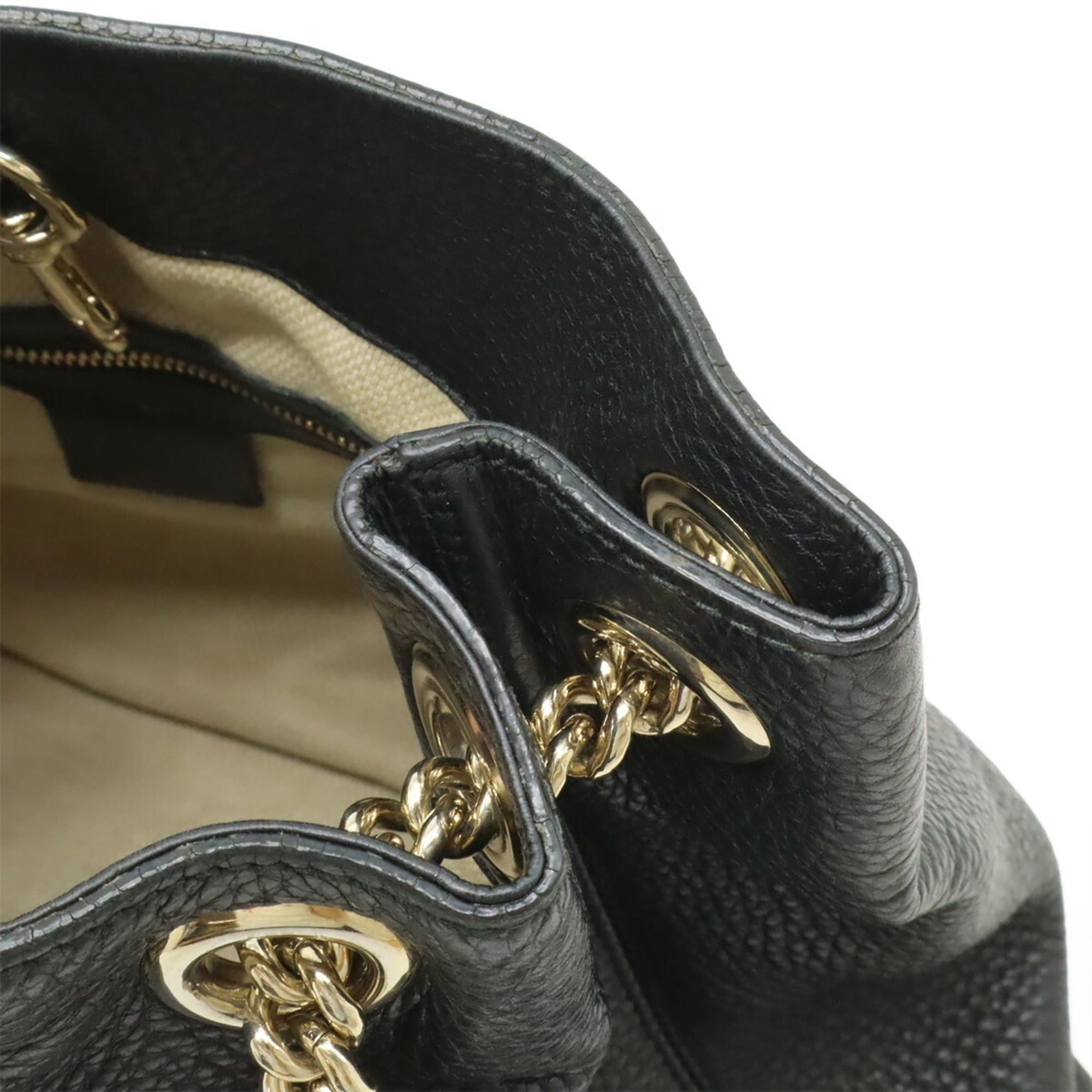 Gucci GUCCI Soho Interlocking G Chain Bag Shoulder Tote Leather Black 308982 Size ONE SIZE - 6 Thumbnail