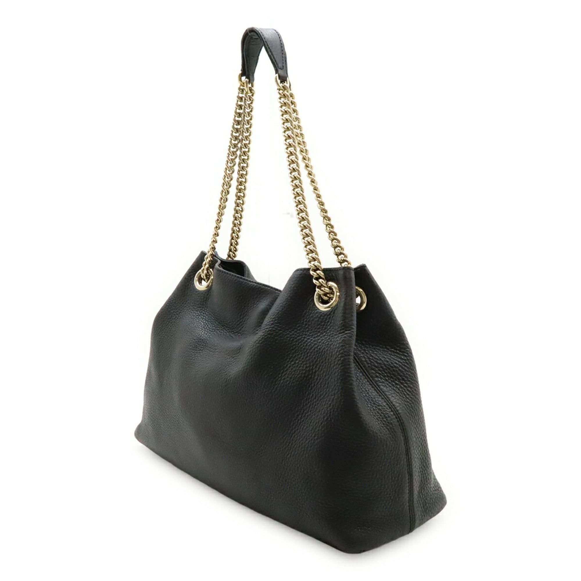 Gucci GUCCI Soho Interlocking G Chain Bag Shoulder Tote Leather Black 308982 Size ONE SIZE - 3 Thumbnail
