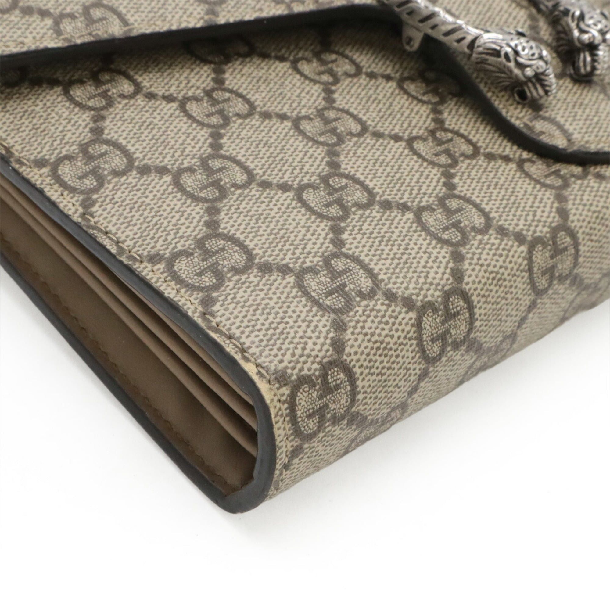 Gucci GUCCI Dionysus GG Supreme Wallet Chain Shoulder Bag Pouch Clutch Beige 401231 Size ONE SIZE - 4 Thumbnail