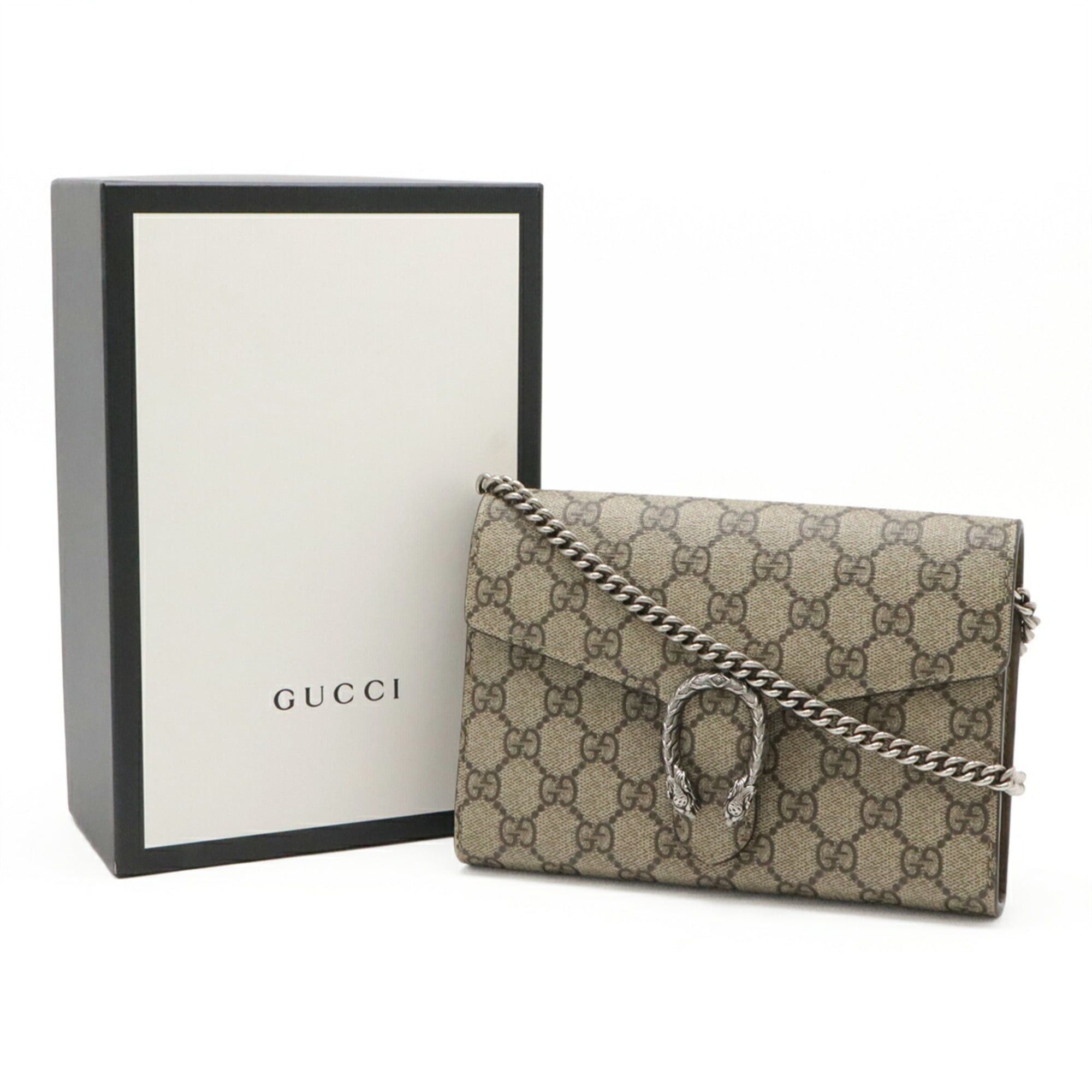 Gucci GUCCI Dionysus GG Supreme Wallet Chain Shoulder Bag Pouch Clutch Beige 401231 Size ONE SIZE - 10 Thumbnail