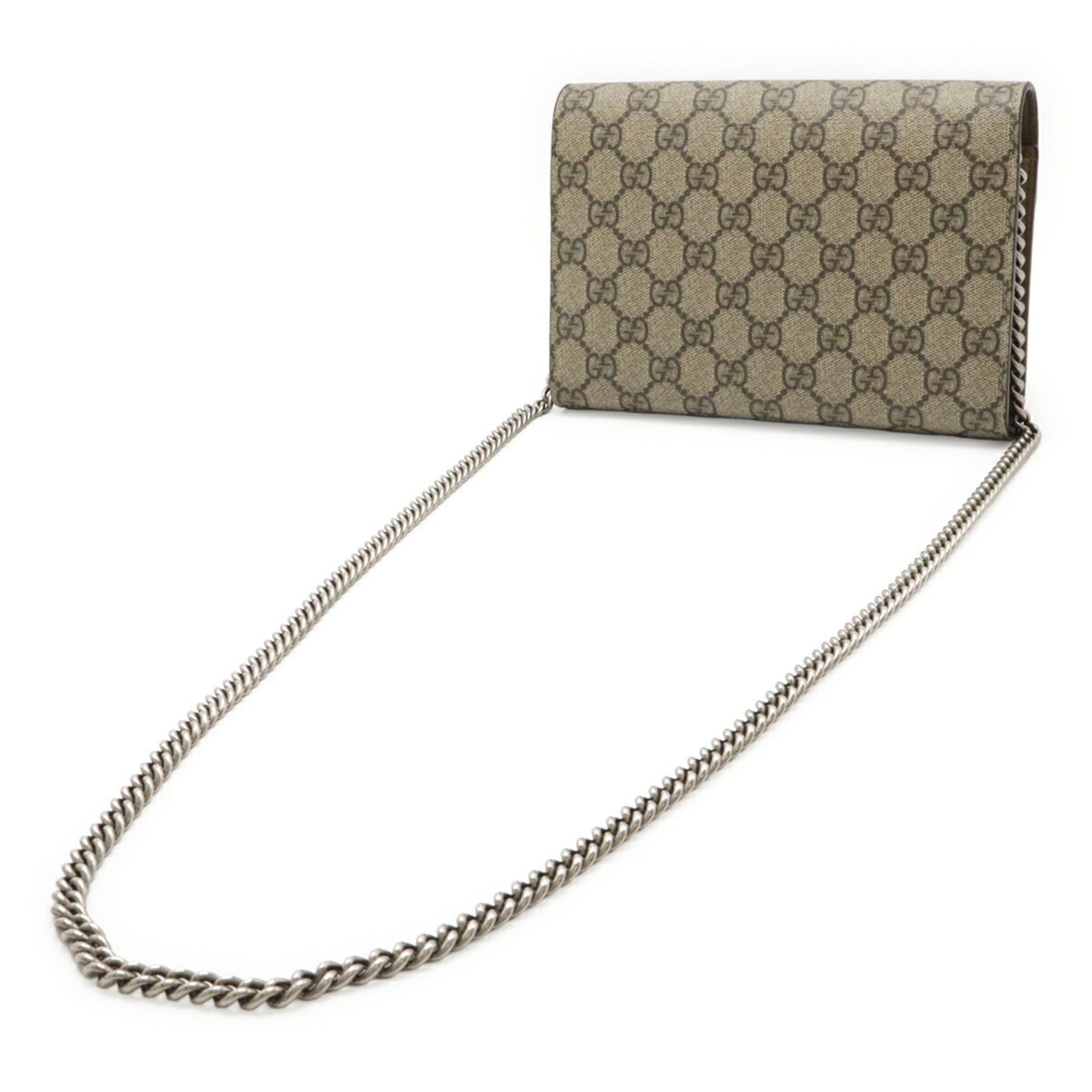 Gucci GUCCI Dionysus GG Supreme Wallet Chain Shoulder Bag Pouch Clutch Beige 401231 Size ONE SIZE - 3 Thumbnail