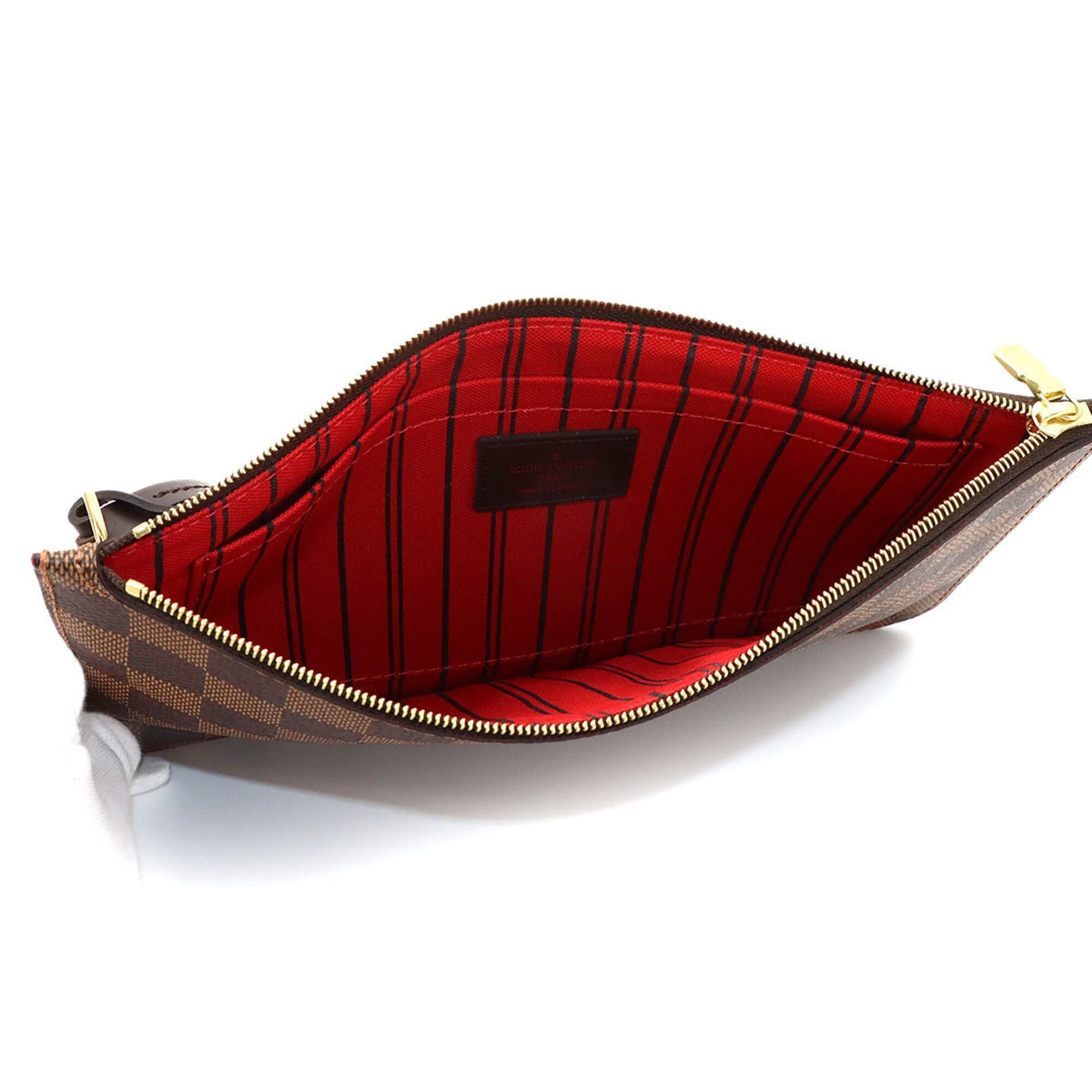 Louis Vuitton Louis Vuitton Damier Neverfull Handbag Pouch, Ebene Leather, Gold Hardware. Size ONE SIZE - 5 Thumbnail