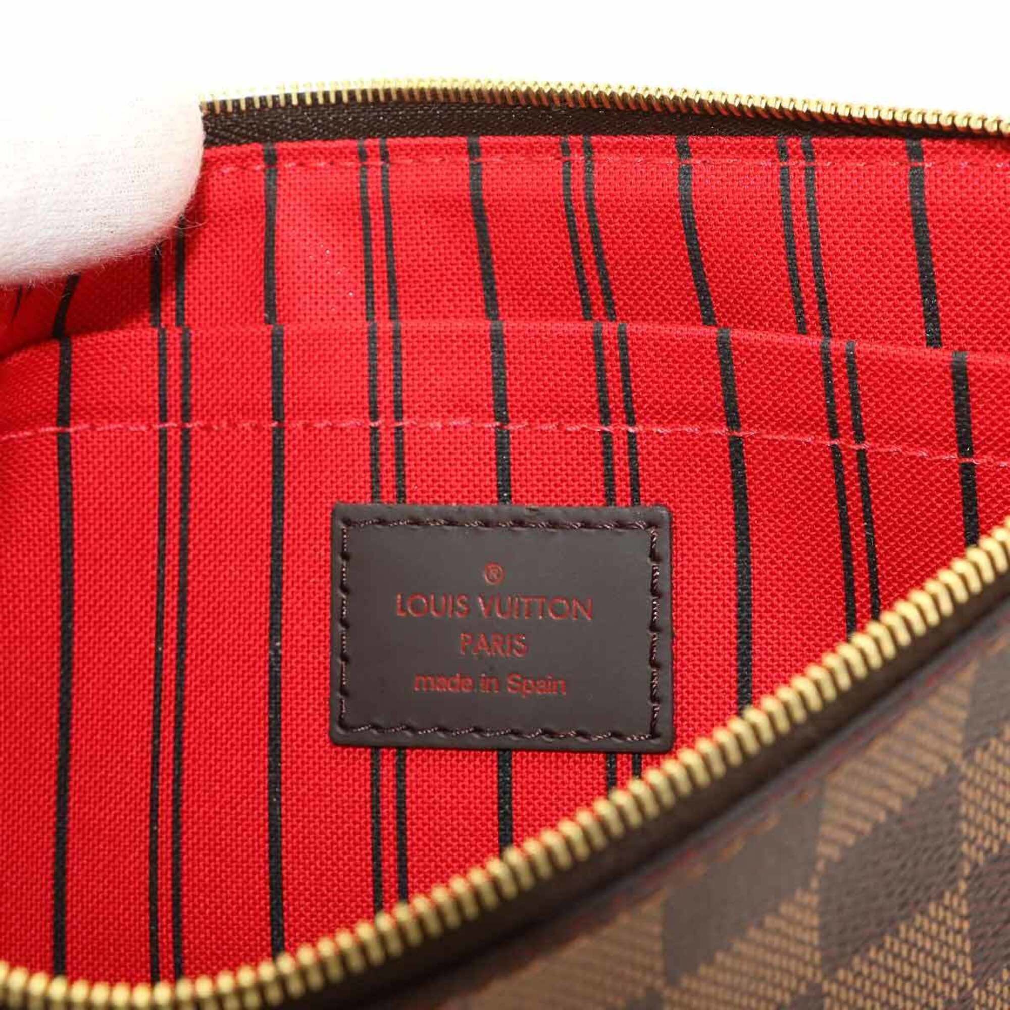Louis Vuitton Louis Vuitton Damier Neverfull Handbag Pouch, Ebene Leather, Gold Hardware. Size ONE SIZE - 6 Thumbnail