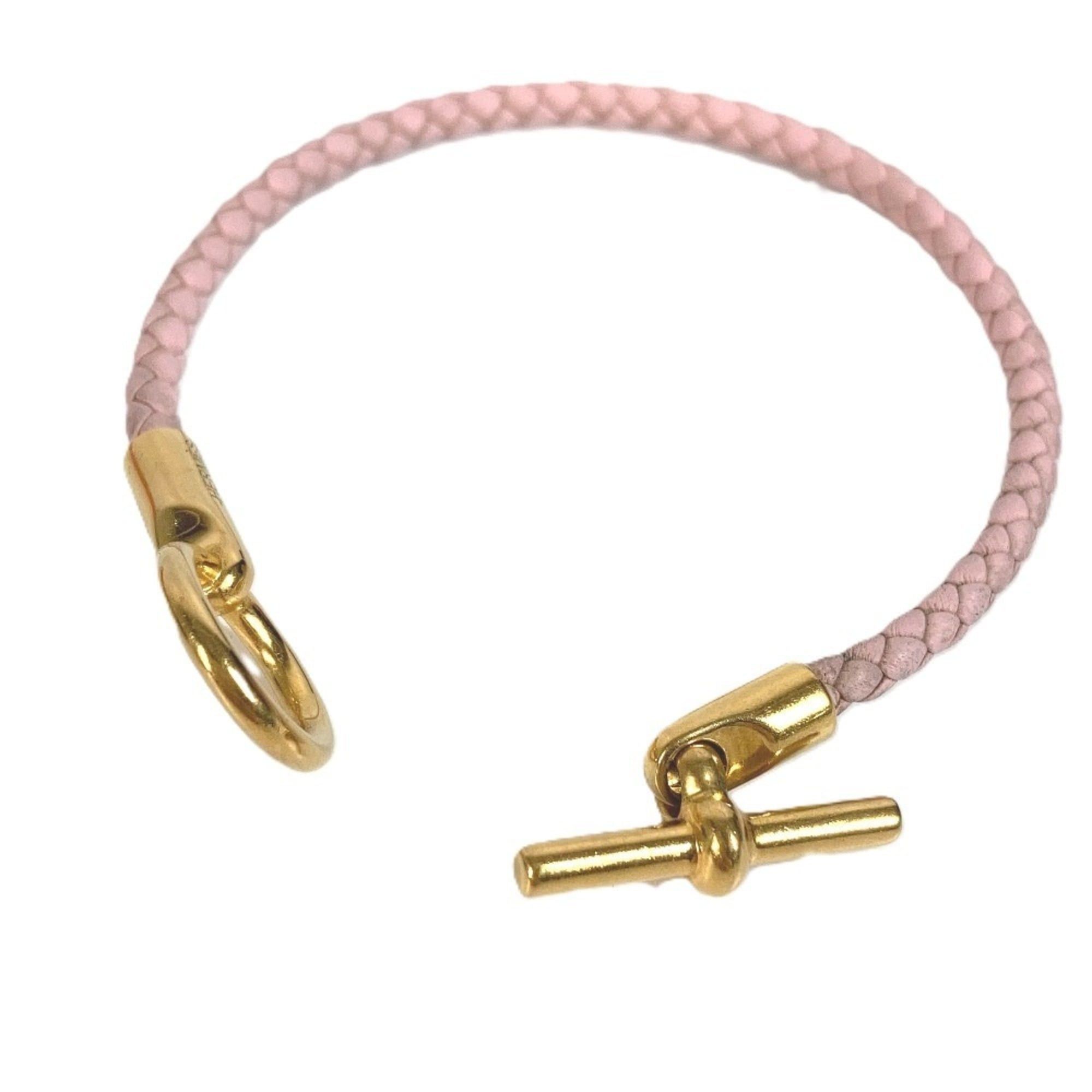 Hermes HERMES Glenan Braided Bangle Bracelet, Leather, Men's & Women's, Light Pink Size ONE SIZE - 2 Thumbnail