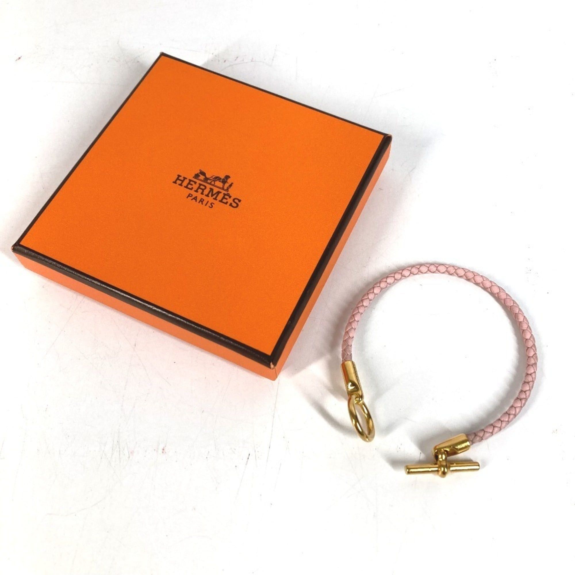 Hermes HERMES Glenan Braided Bangle Bracelet, Leather, Men's & Women's, Light Pink Size ONE SIZE - 8 Thumbnail