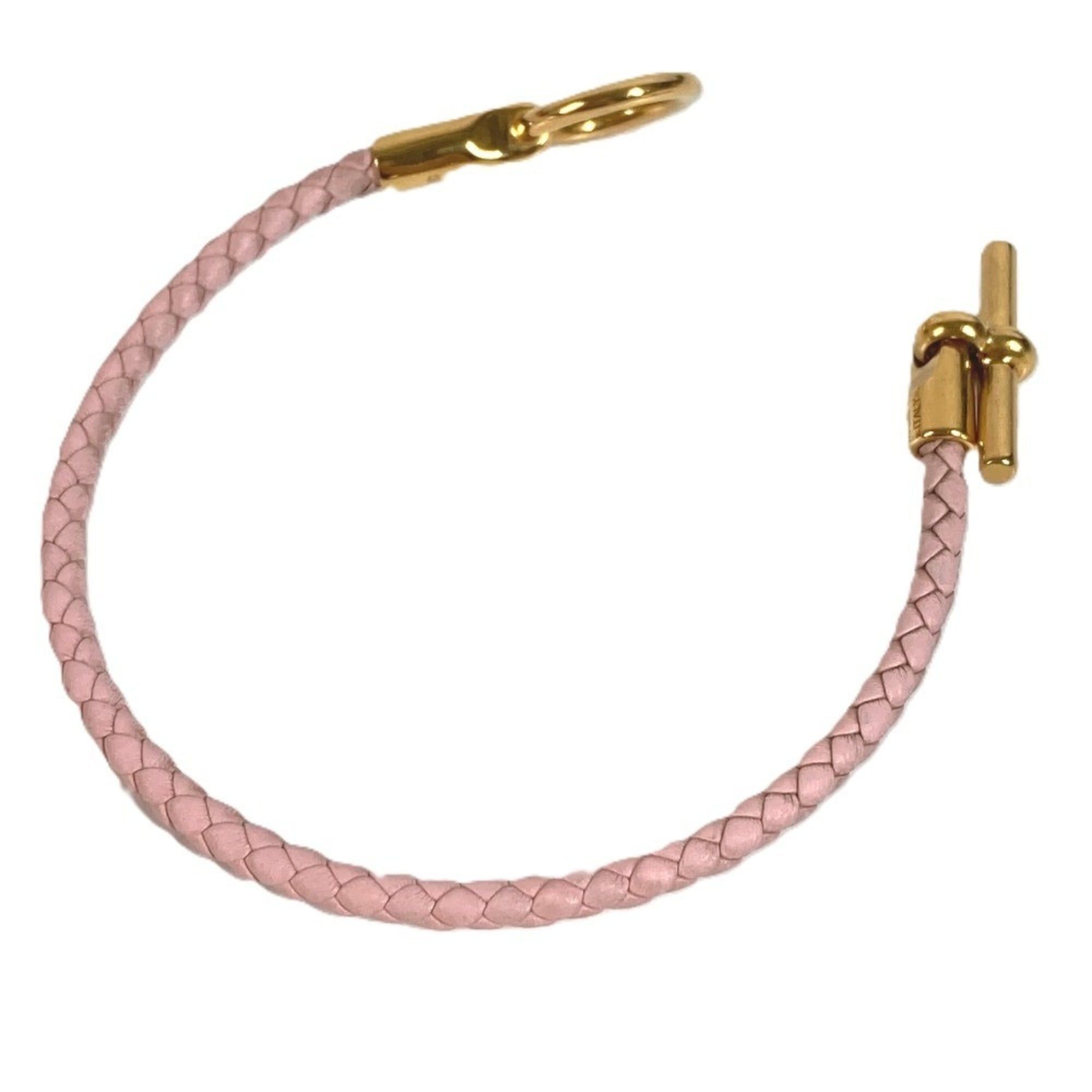 Hermes HERMES Glenan Braided Bangle Bracelet, Leather, Men's & Women's, Light Pink Size ONE SIZE - 7 Thumbnail