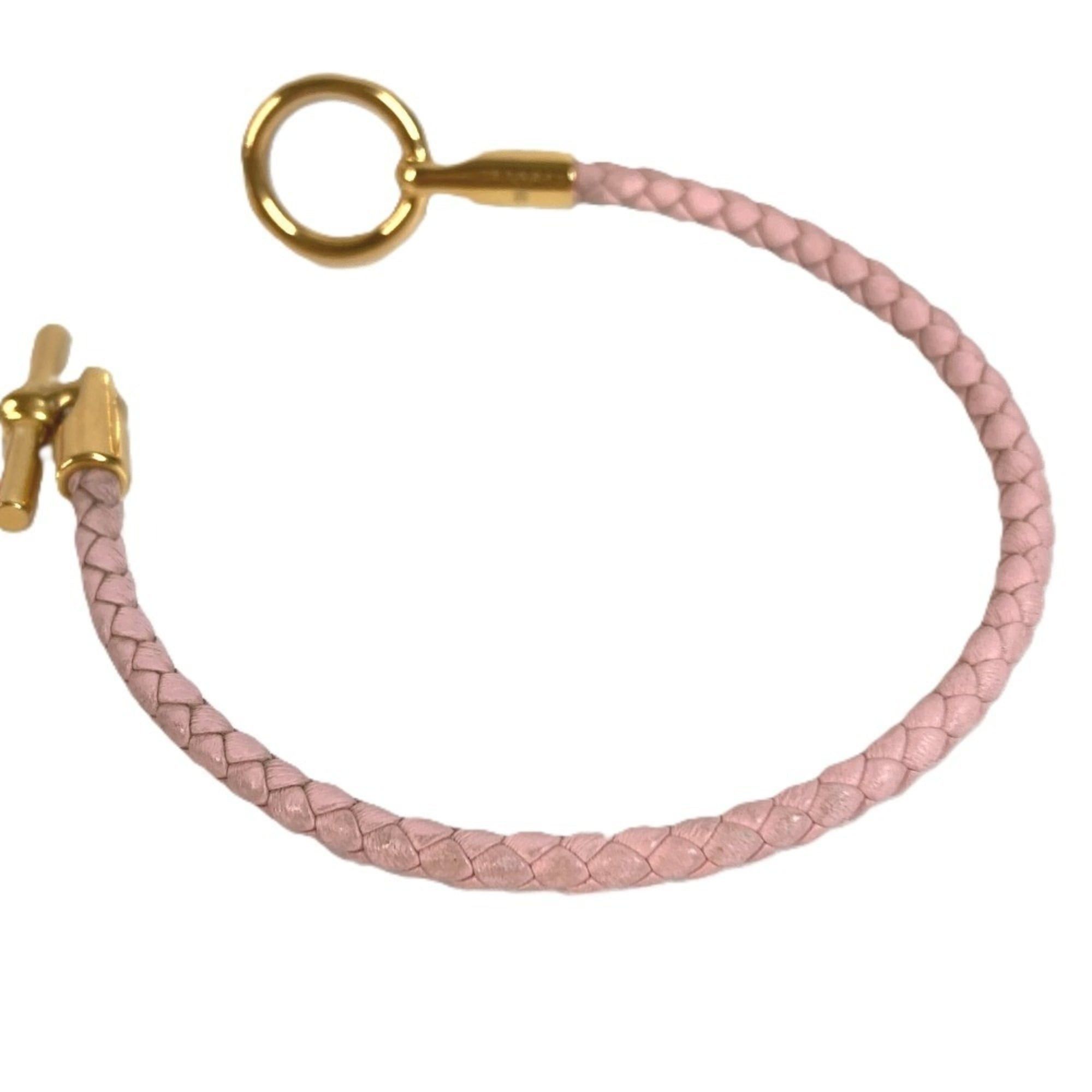 Hermes HERMES Glenan Braided Bangle Bracelet, Leather, Men's & Women's, Light Pink Size ONE SIZE - 3 Thumbnail