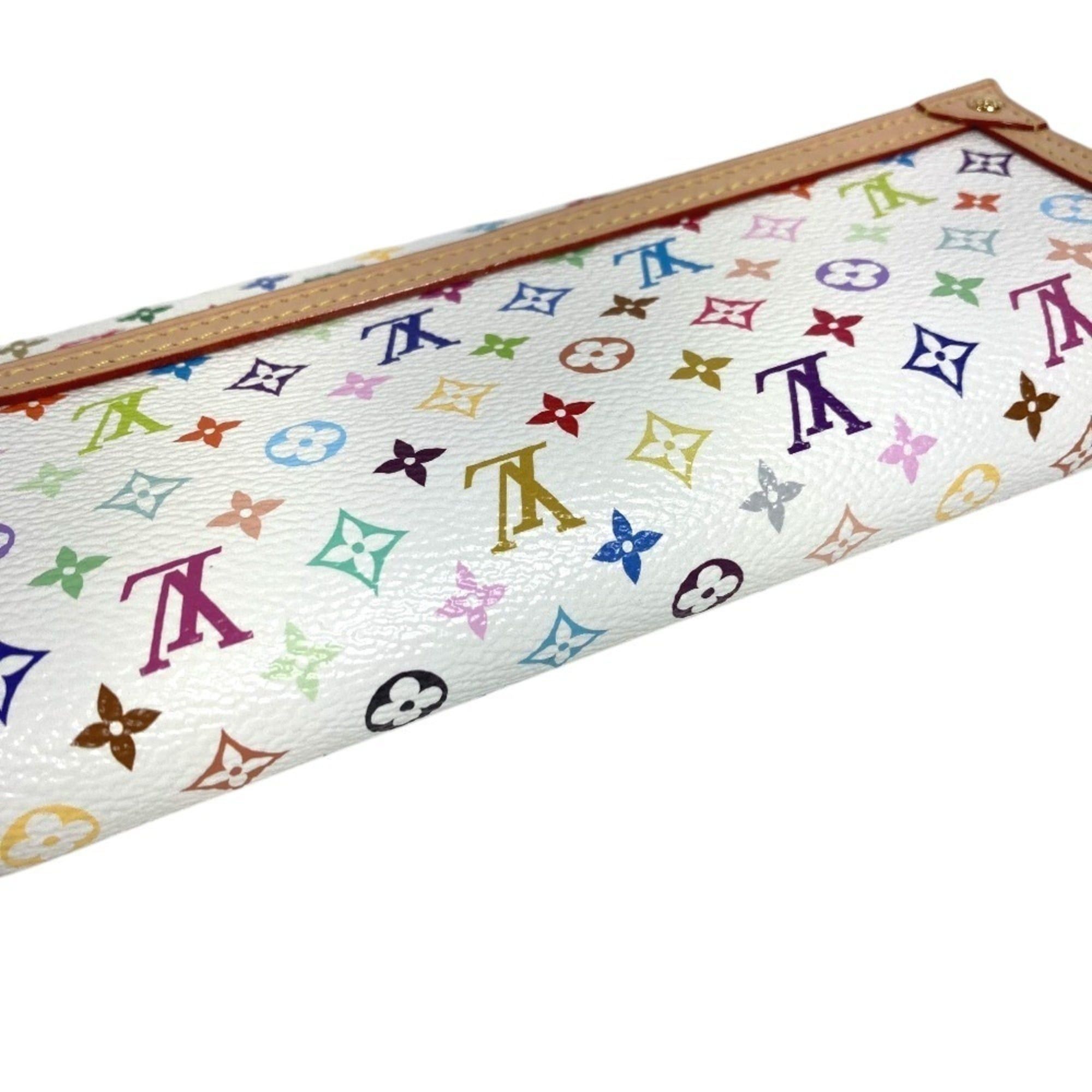 Louis Vuitton LOUIS VUITTON M13397 Japan Limited Edition LV™ Monogram Multicolor Portefeuille Sarah NM Flap Long Wallet, Canvas, Men's/Women's, Blanc White, Like New Size ONE SIZE - 8 Thumbnail