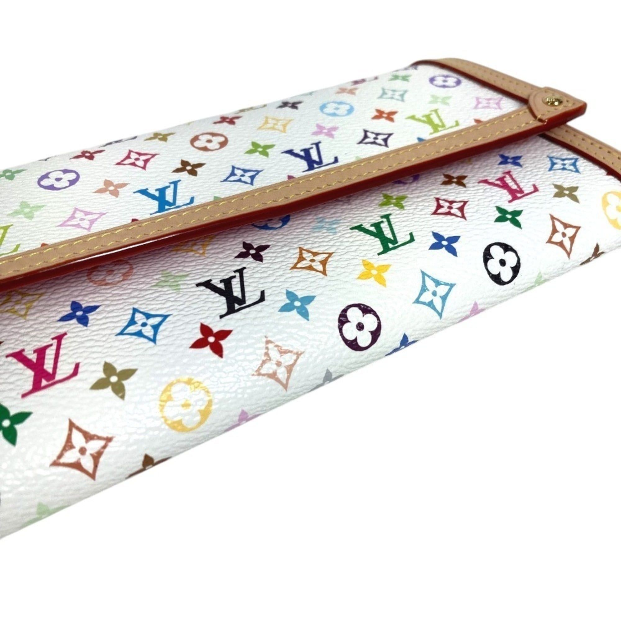 Louis Vuitton LOUIS VUITTON M13397 Japan Limited Edition LV™ Monogram Multicolor Portefeuille Sarah NM Flap Long Wallet, Canvas, Men's/Women's, Blanc White, Like New Size ONE SIZE - 6 Thumbnail