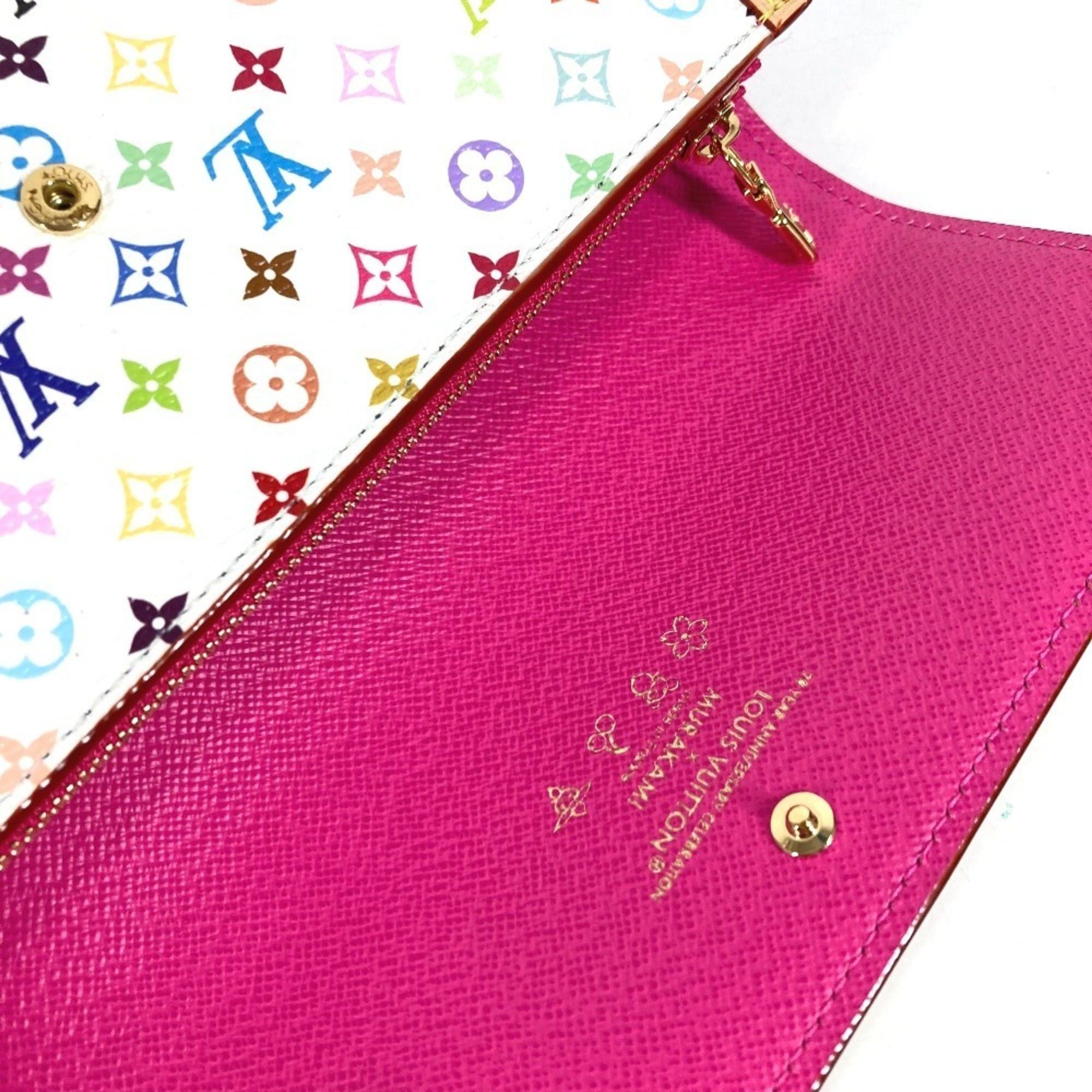 Louis Vuitton LOUIS VUITTON M13397 Japan Limited Edition LV™ Monogram Multicolor Portefeuille Sarah NM Flap Long Wallet, Canvas, Men's/Women's, Blanc White, Like New Size ONE SIZE - 10 Thumbnail