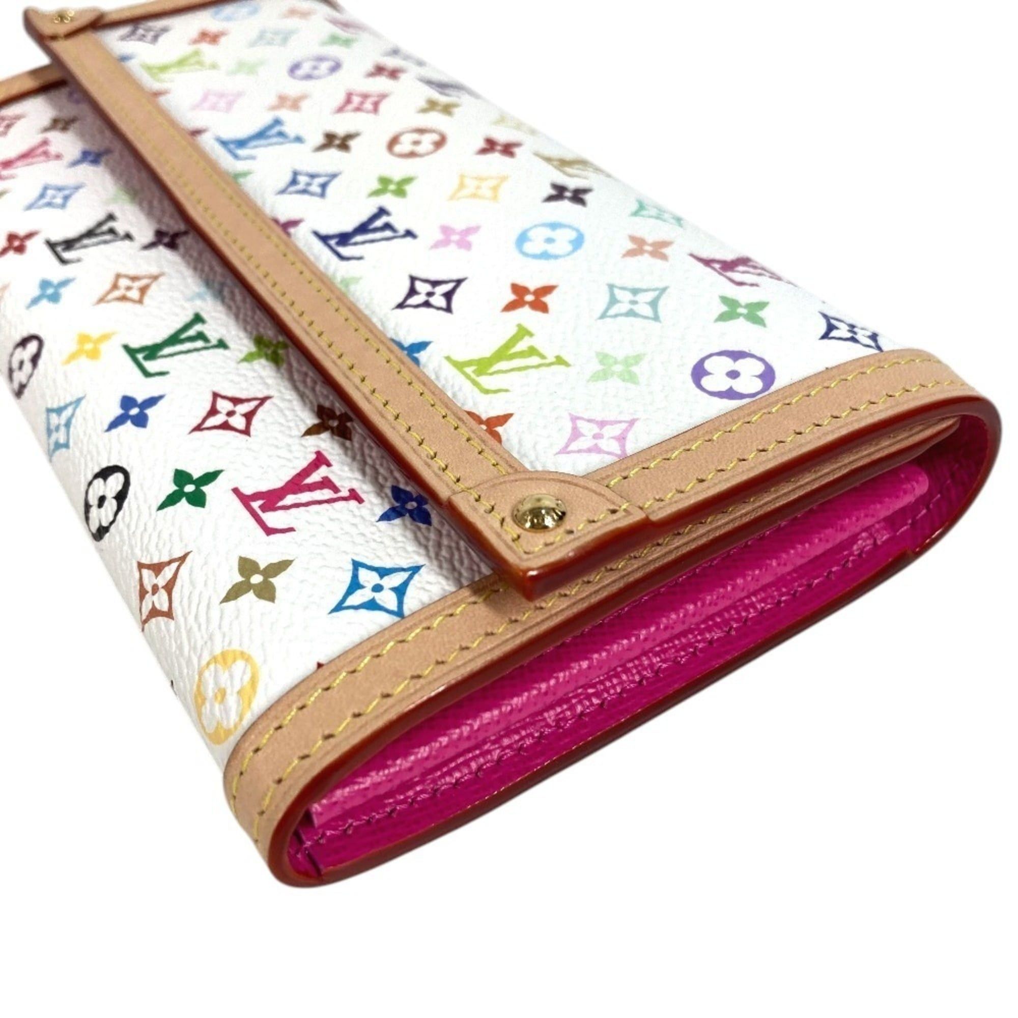 Louis Vuitton LOUIS VUITTON M13397 Japan Limited Edition LV™ Monogram Multicolor Portefeuille Sarah NM Flap Long Wallet, Canvas, Men's/Women's, Blanc White, Like New Size ONE SIZE - 7 Thumbnail