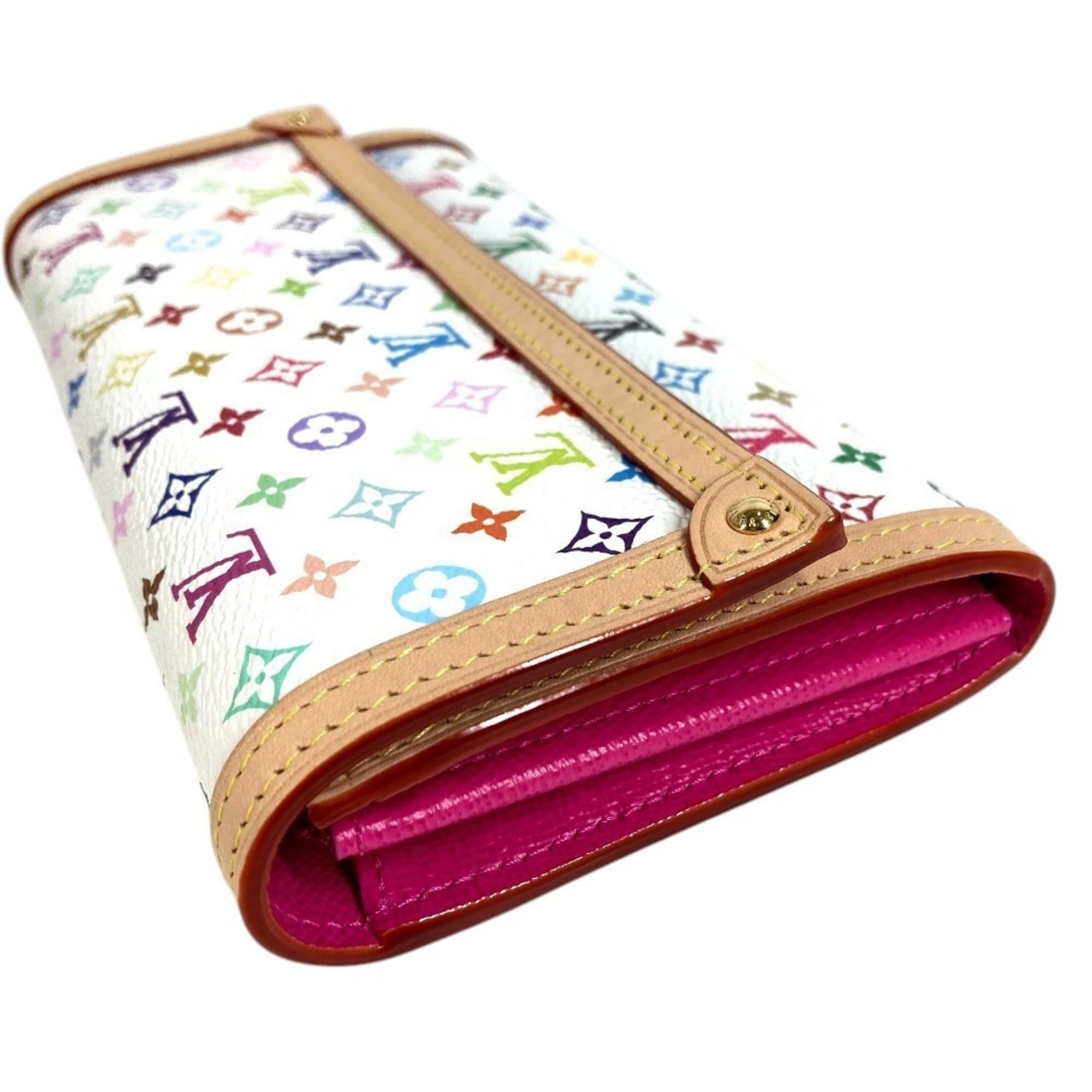 Louis Vuitton LOUIS VUITTON M13397 Japan Limited Edition LV™ Monogram Multicolor Portefeuille Sarah NM Flap Long Wallet, Canvas, Men's/Women's, Blanc White, Like New Size ONE SIZE - 5 Thumbnail