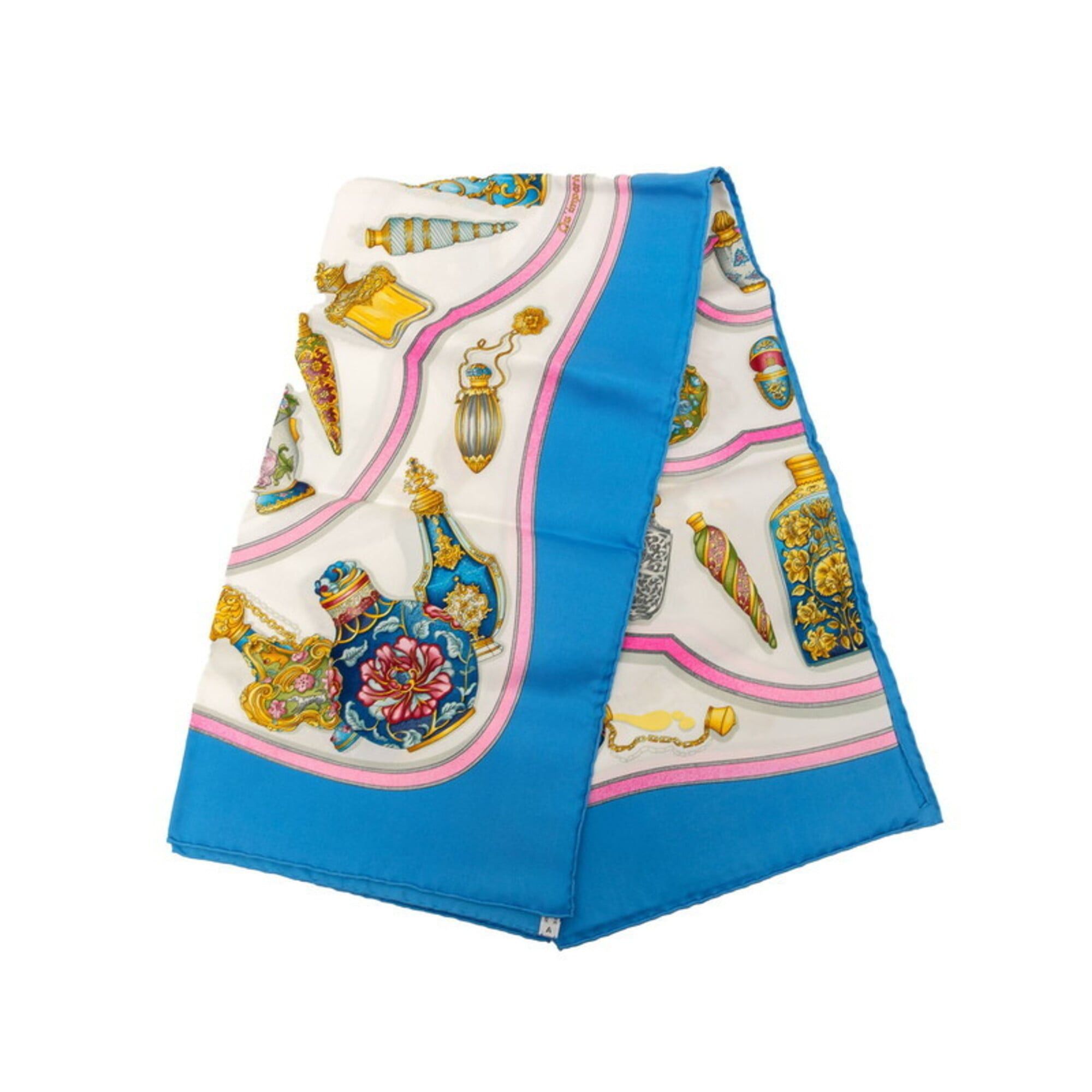 Hermes Hermes Carre 90 Qu'importe le flacon Perfume Bottle Scarf Muffler White Multicolor Silk Women's HERMES Size ONE SIZE - 2 Thumbnail