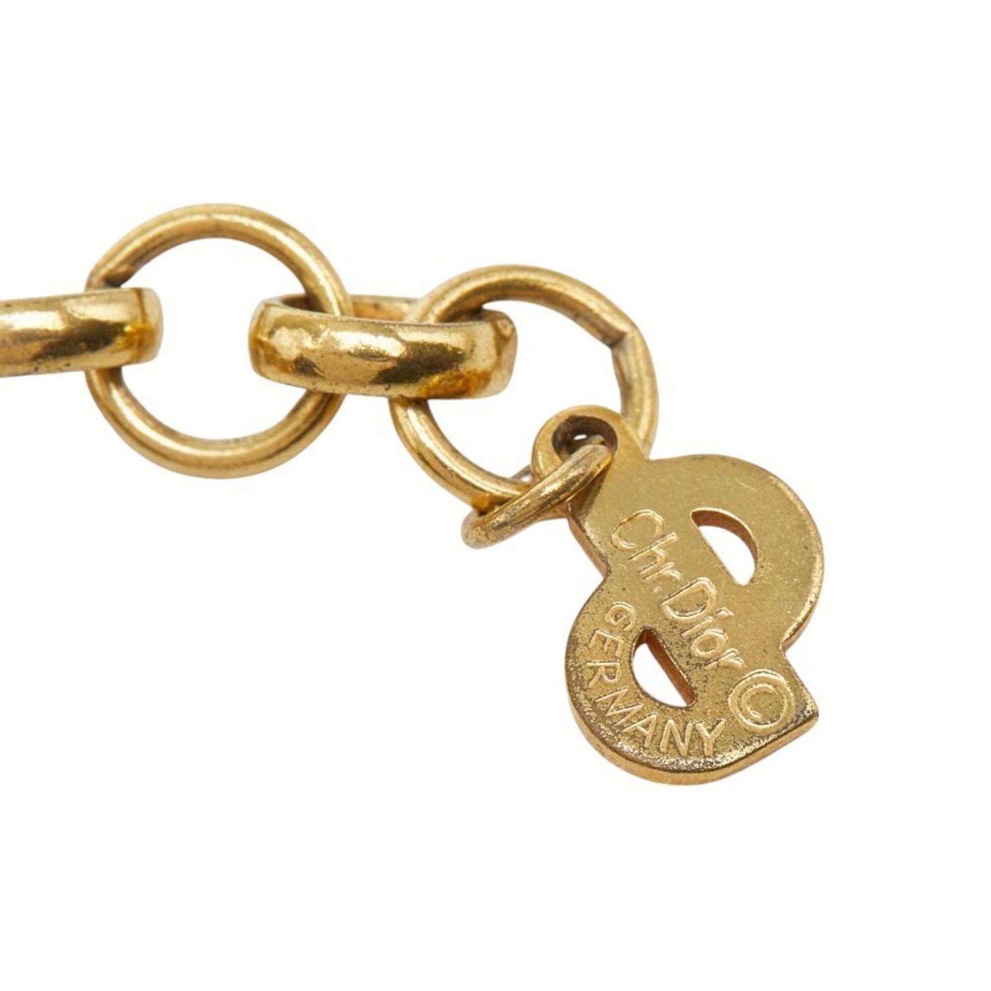 Dior Christian Dior Logo Pendant Necklace, Gold and Black Plated, Women's. Size ONE SIZE - 6 Thumbnail