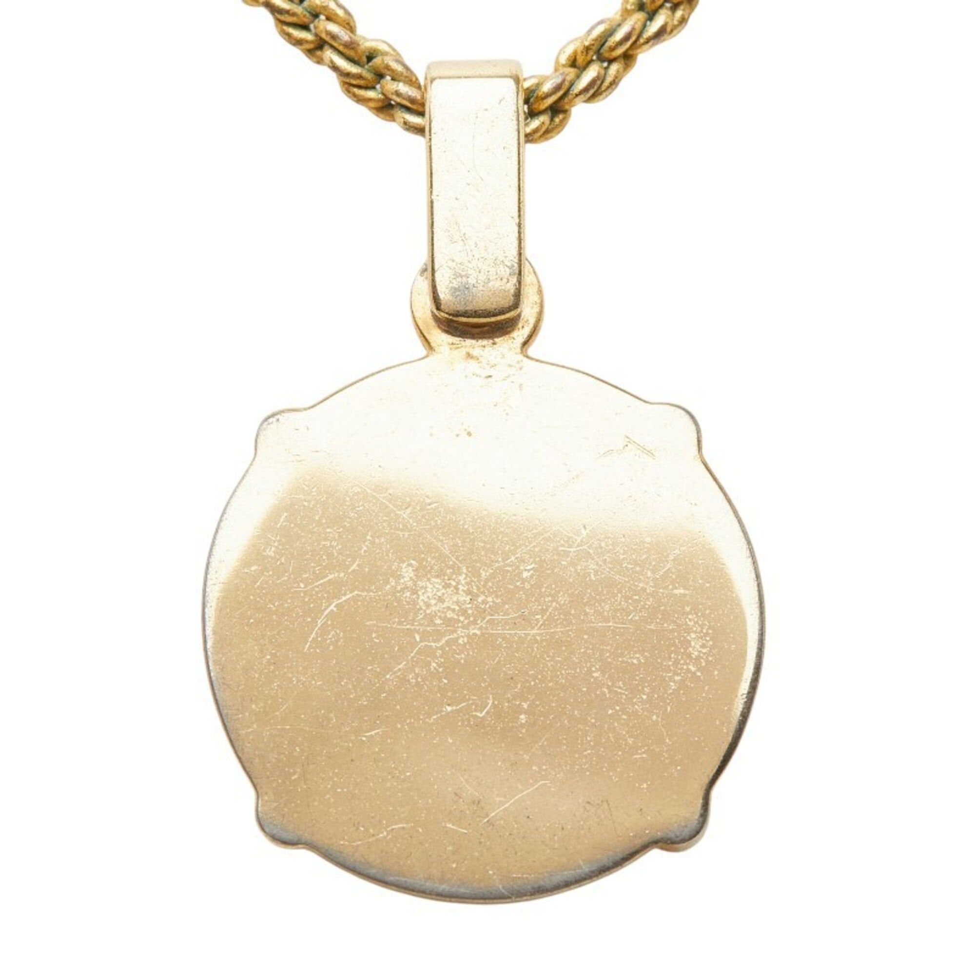 Dior Christian Dior Logo Pendant Necklace, Gold and Black Plated, Women's. Size ONE SIZE - 3 Thumbnail