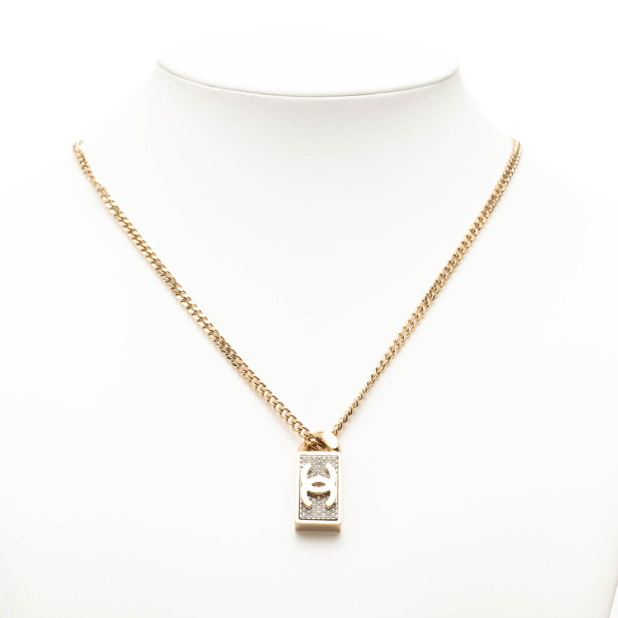 Chanel Chanel Coco Mark Necklace, Gold Plated, Rhinestones, Women's CHANEL Size ONE SIZE - 6 Thumbnail