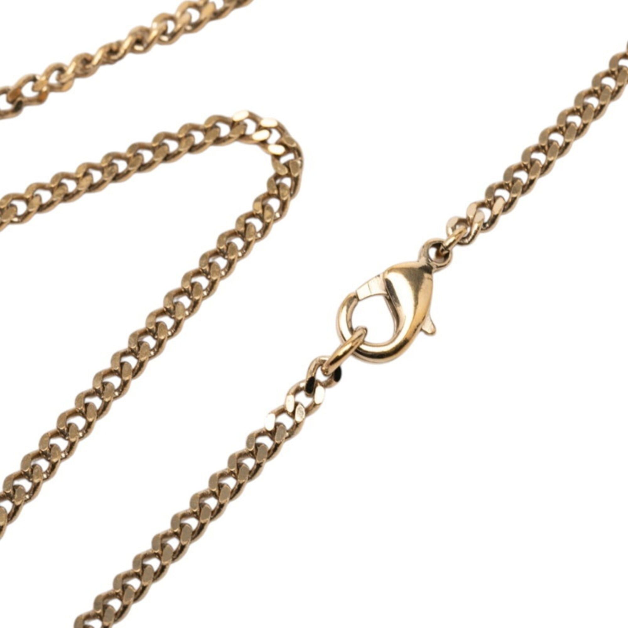 Chanel Chanel Coco Mark Necklace, Gold Plated, Rhinestones, Women's CHANEL Size ONE SIZE - 4 Thumbnail