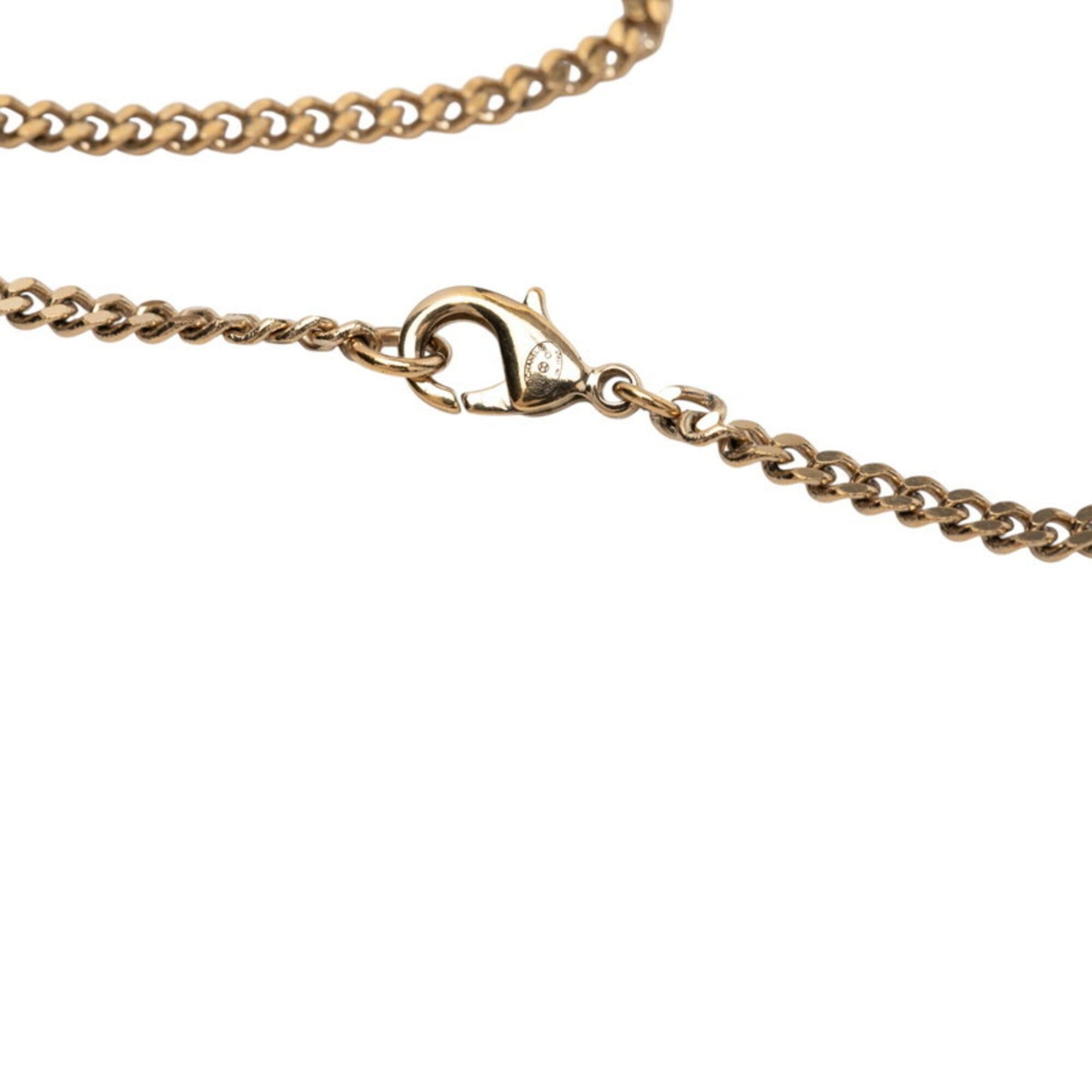 Chanel Chanel Coco Mark Necklace, Gold Plated, Rhinestones, Women's CHANEL Size ONE SIZE - 5 Thumbnail