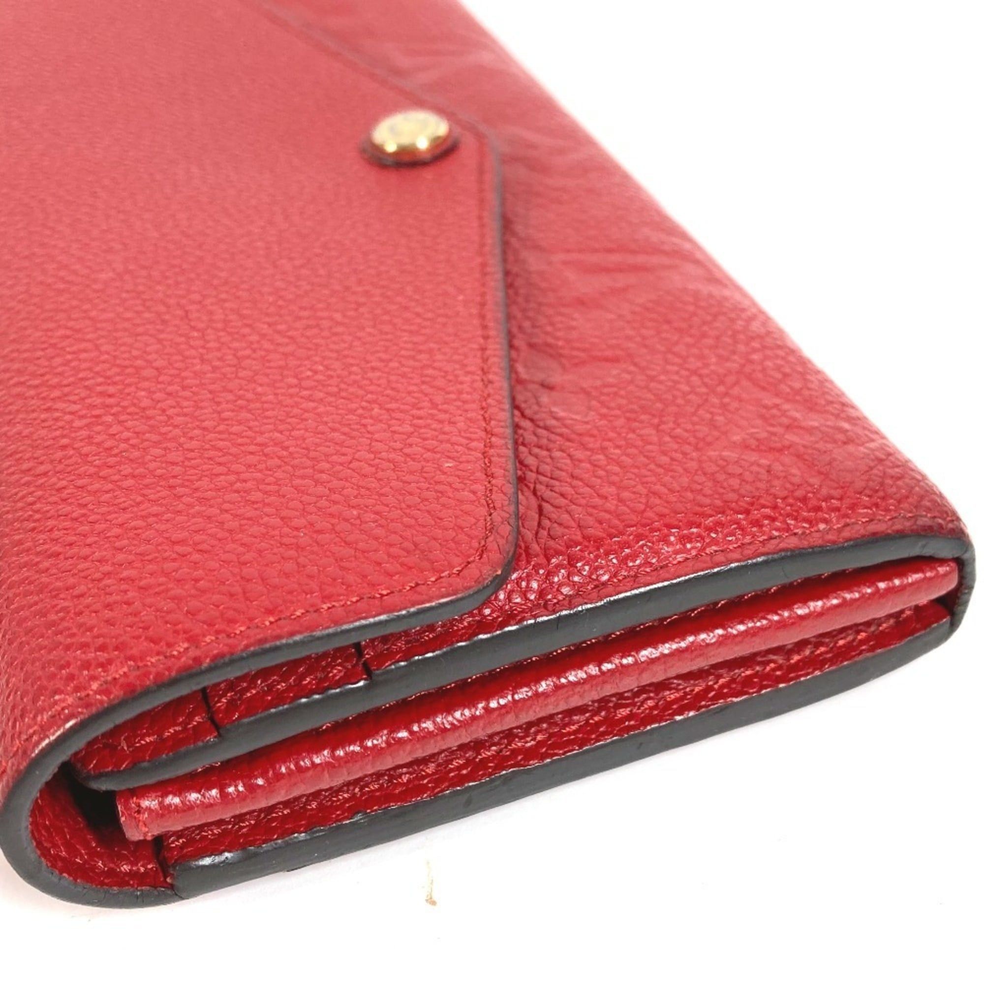 Louis Vuitton LOUIS VUITTON M61181 Monogram Empreinte Portefeuille Sarah Long Wallet Flap Leather Men's Women's Red Size ONE SIZE - 3 Thumbnail
