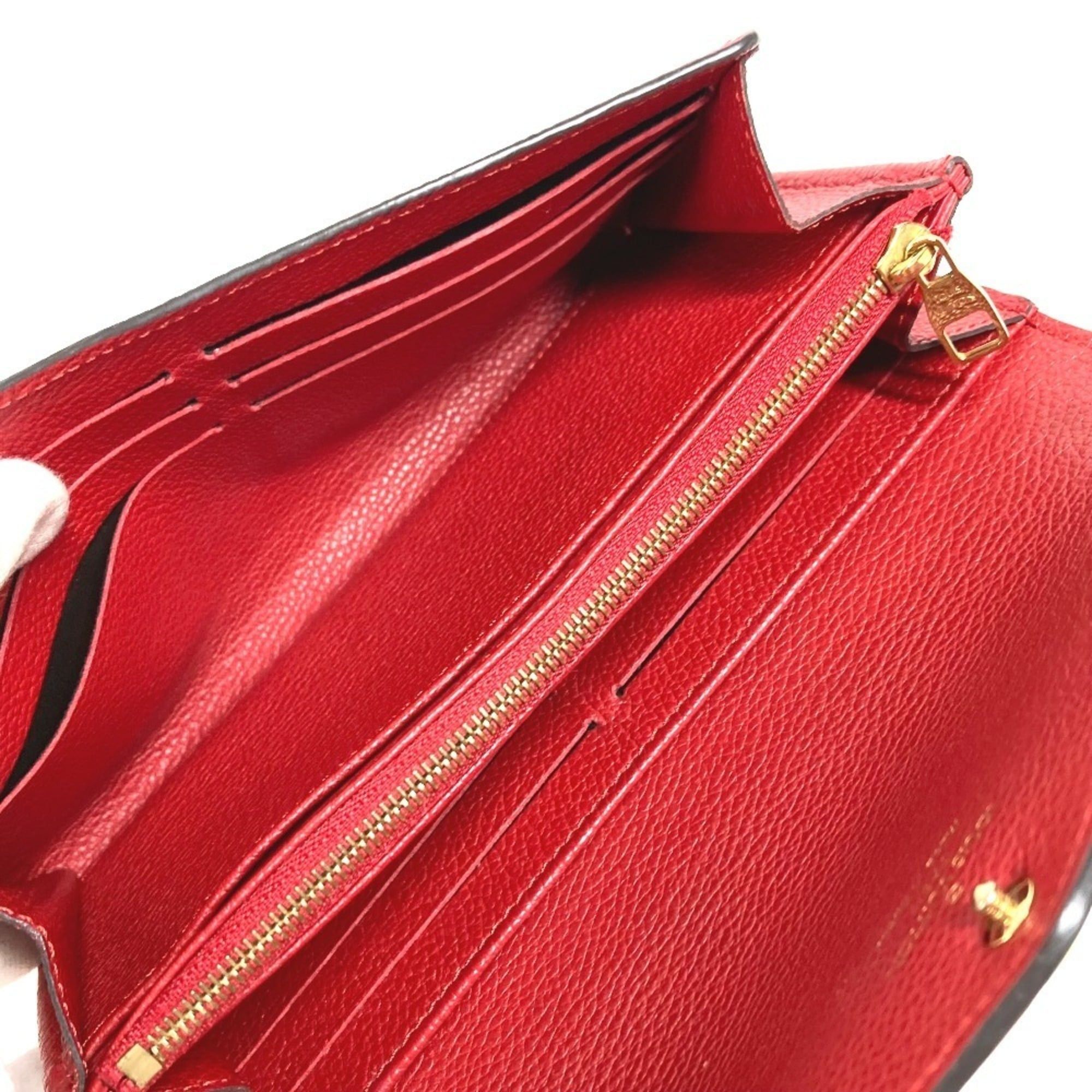 Louis Vuitton LOUIS VUITTON M61181 Monogram Empreinte Portefeuille Sarah Long Wallet Flap Leather Men's Women's Red Size ONE SIZE - 11 Thumbnail