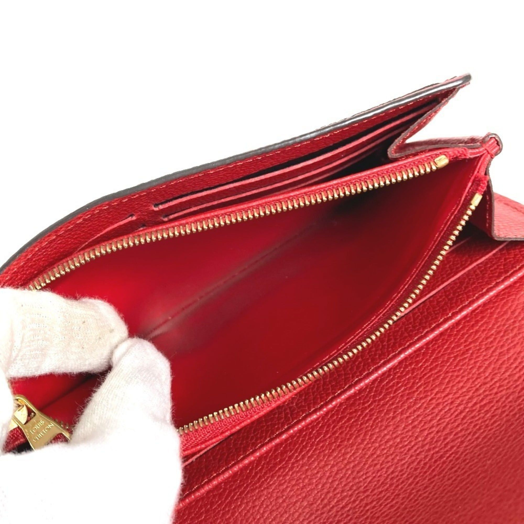 Louis Vuitton LOUIS VUITTON M61181 Monogram Empreinte Portefeuille Sarah Long Wallet Flap Leather Men's Women's Red Size ONE SIZE - 16 Thumbnail