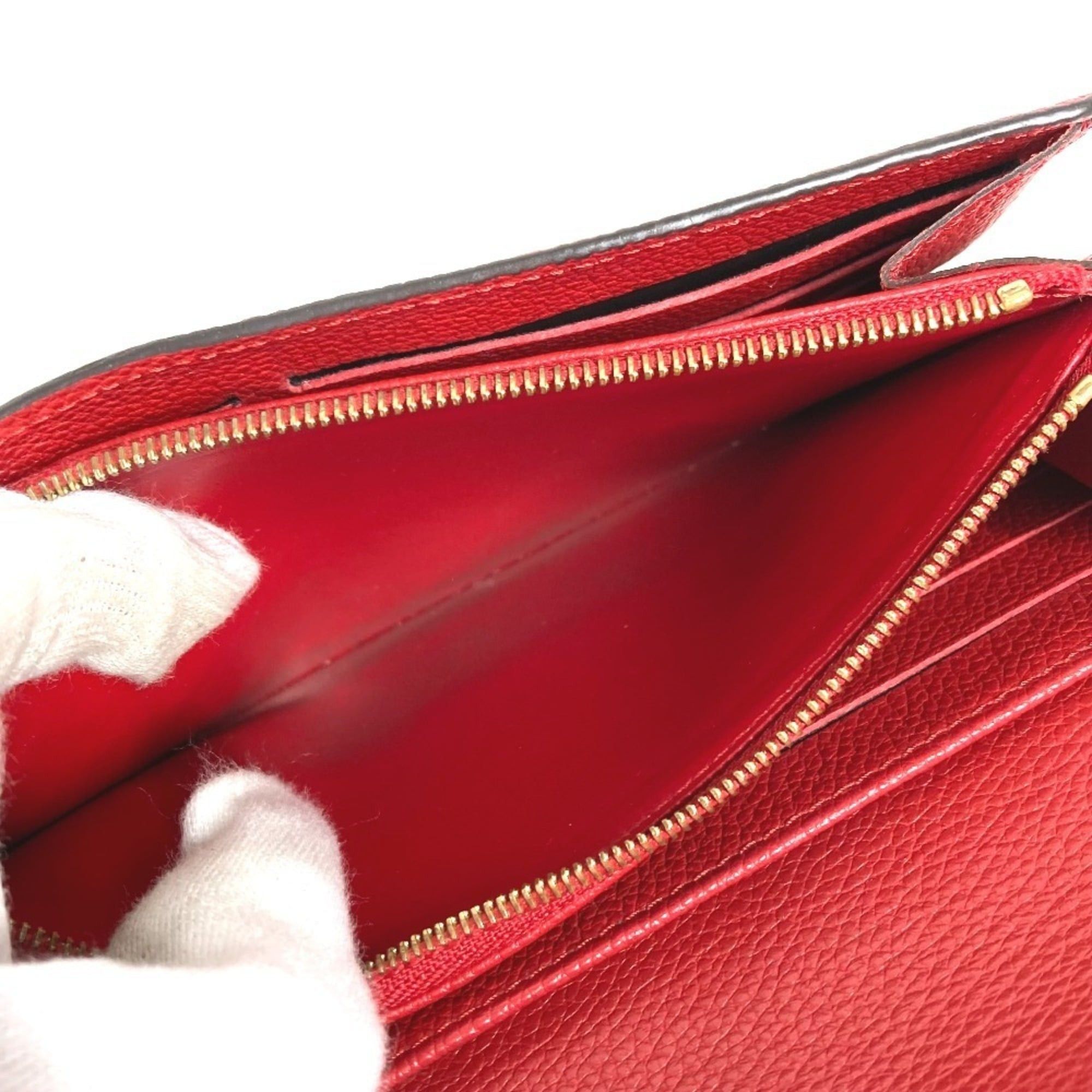 Louis Vuitton LOUIS VUITTON M61181 Monogram Empreinte Portefeuille Sarah Long Wallet Flap Leather Men's Women's Red Size ONE SIZE - 7 Thumbnail