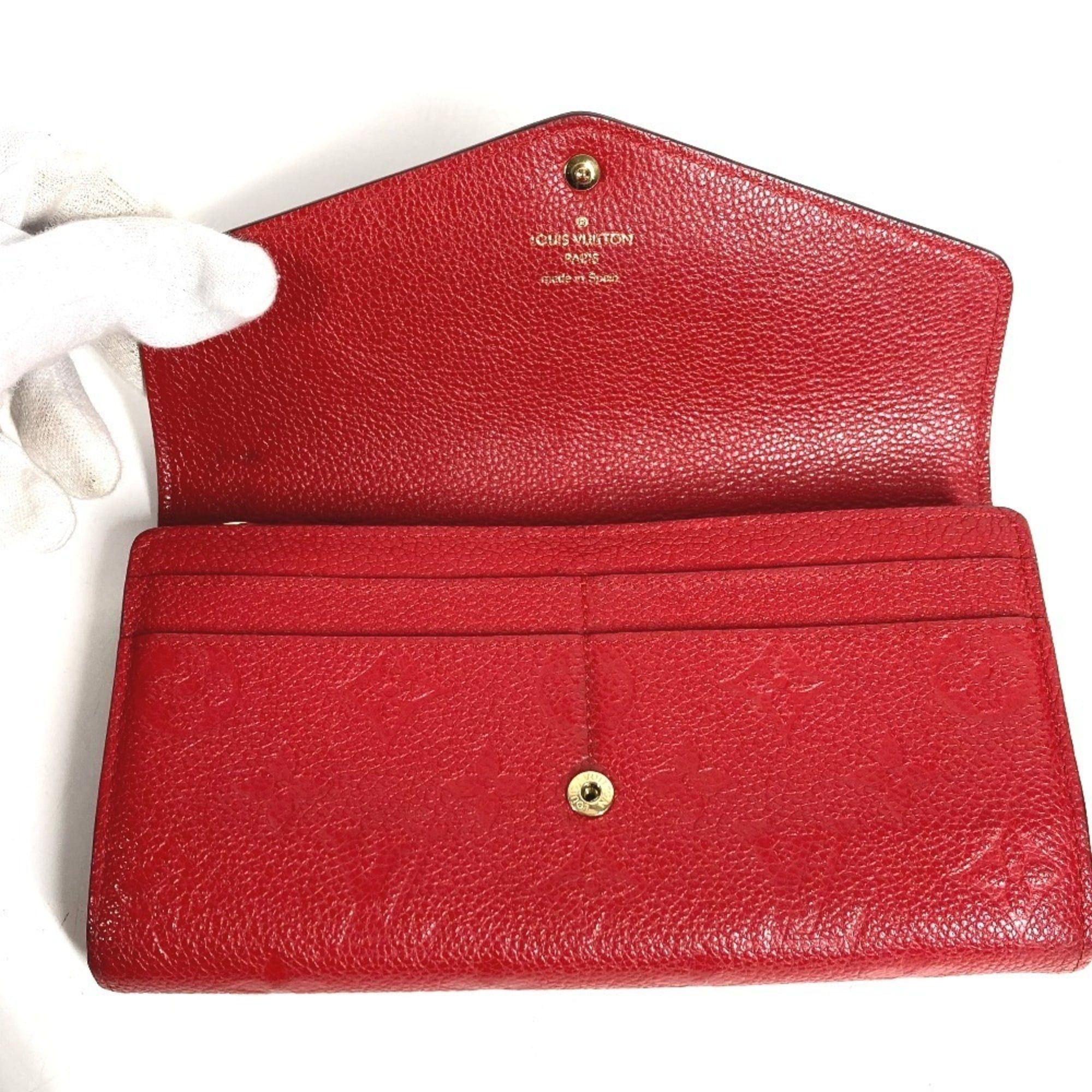 Louis Vuitton LOUIS VUITTON M61181 Monogram Empreinte Portefeuille Sarah Long Wallet Flap Leather Men's Women's Red Size ONE SIZE - 8 Thumbnail