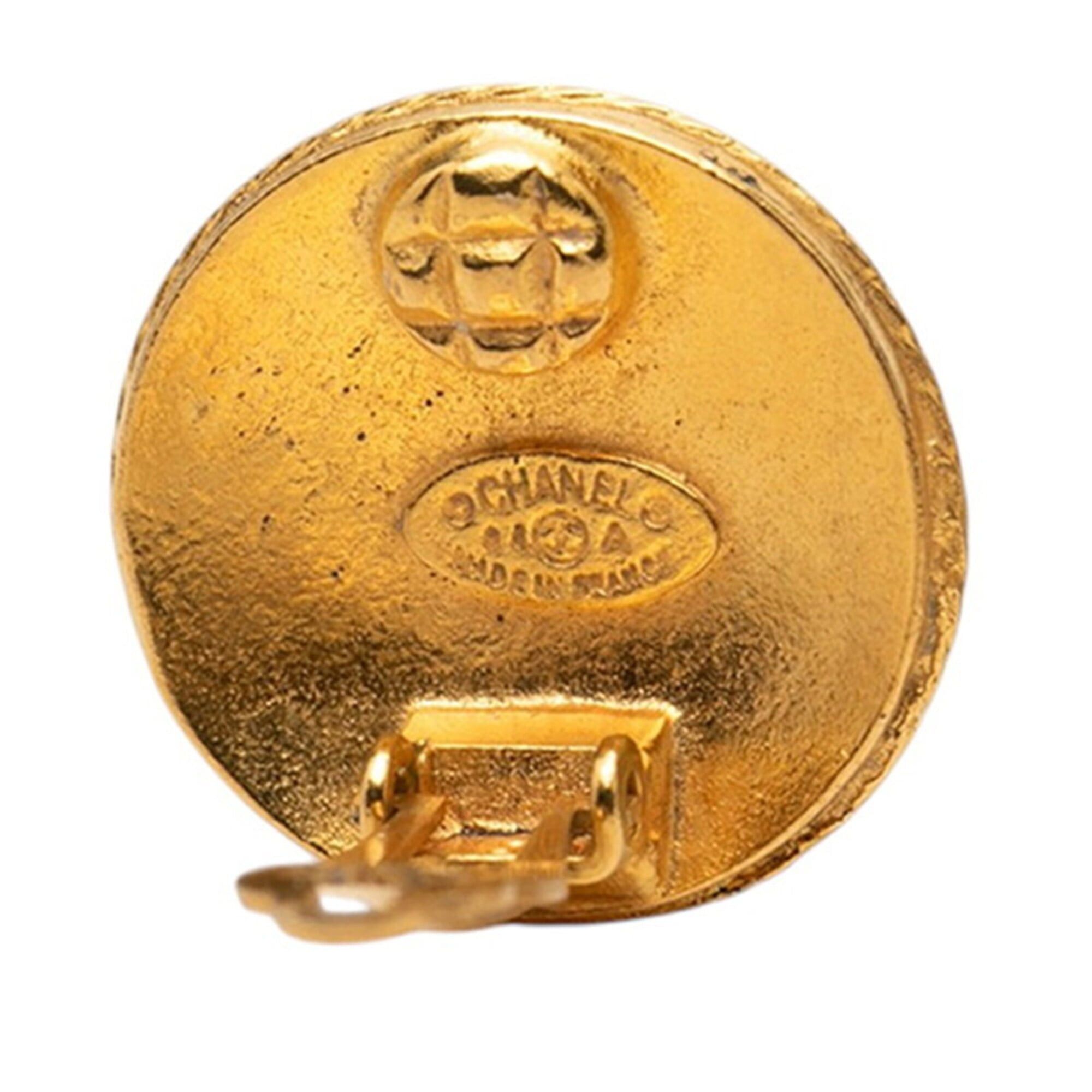 Chanel Chanel Coco Mark Round Earrings, Gold Plated, Women's CHANEL Size ONE SIZE - 3 Thumbnail