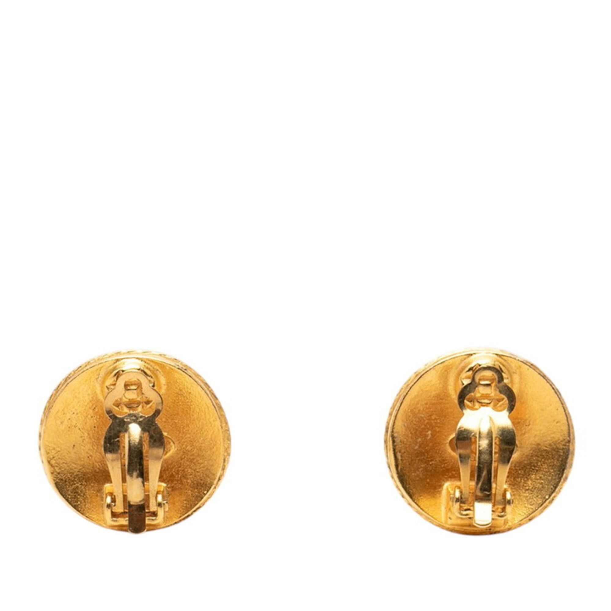 Chanel Chanel Coco Mark Round Earrings, Gold Plated, Women's CHANEL Size ONE SIZE - 2 Thumbnail