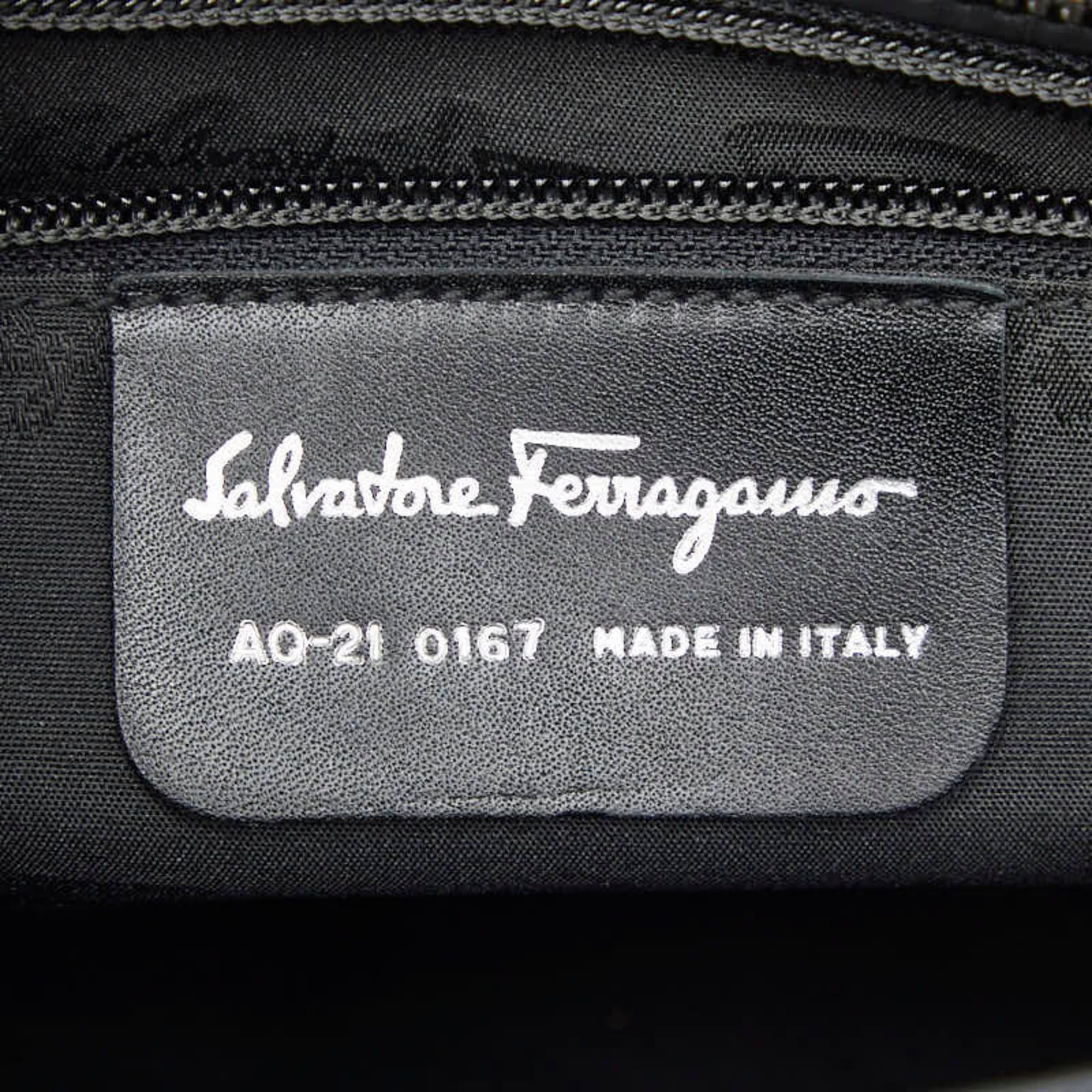 Salvatore Ferragamo Salvatore Ferragamo Gancini Handbag AQ-21 0167 Black Leather Women's Size ONE SIZE - 9 Thumbnail