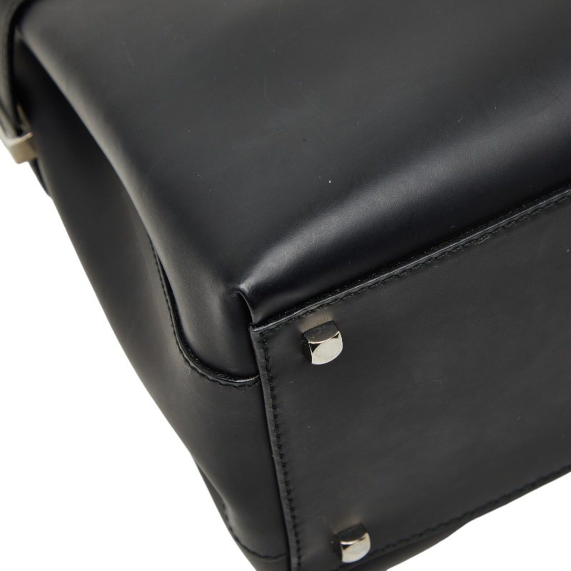 Salvatore Ferragamo Salvatore Ferragamo Gancini Handbag AQ-21 0167 Black Leather Women's Size ONE SIZE - 7 Thumbnail