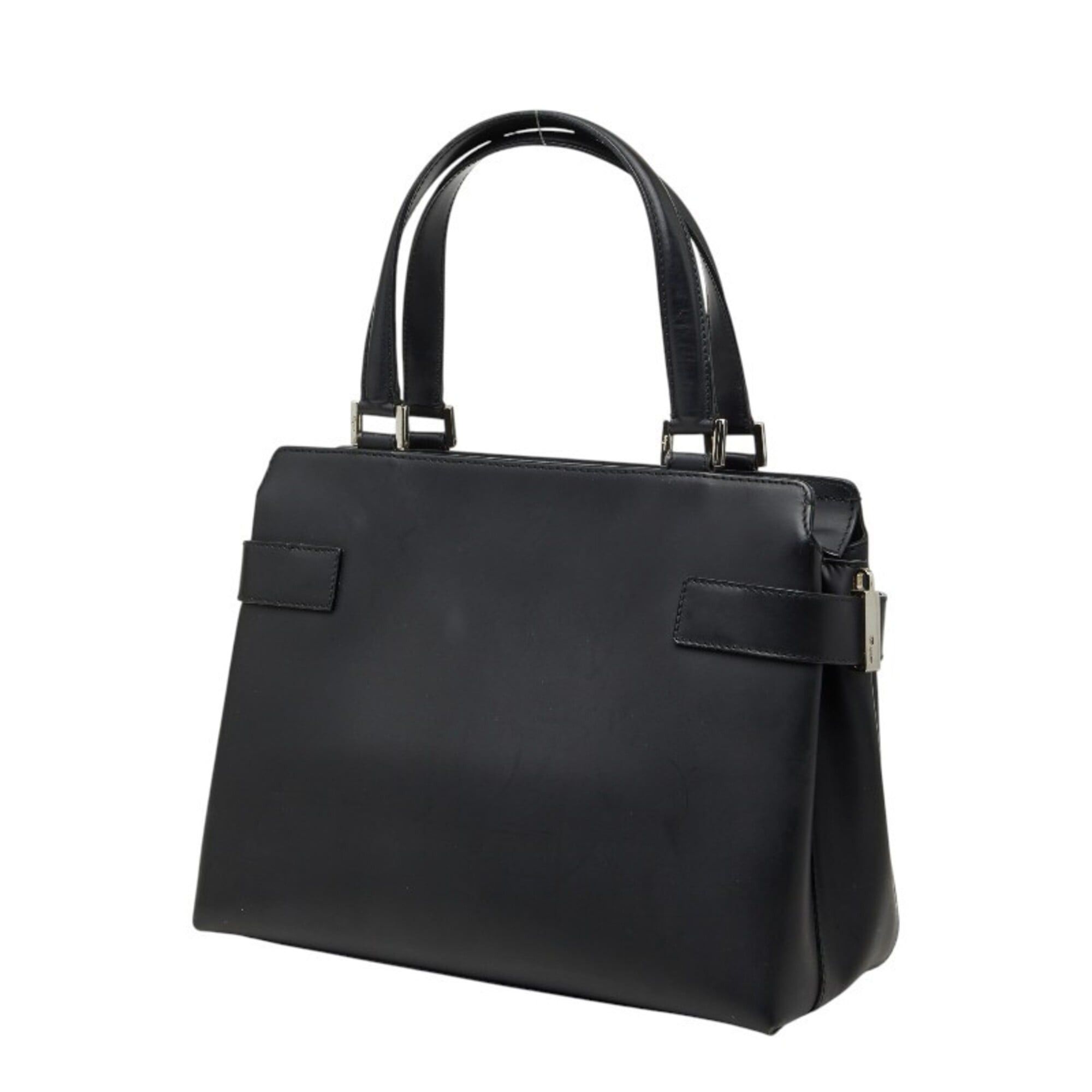 Salvatore Ferragamo Salvatore Ferragamo Gancini Handbag AQ-21 0167 Black Leather Women's Size ONE SIZE - 2 Thumbnail