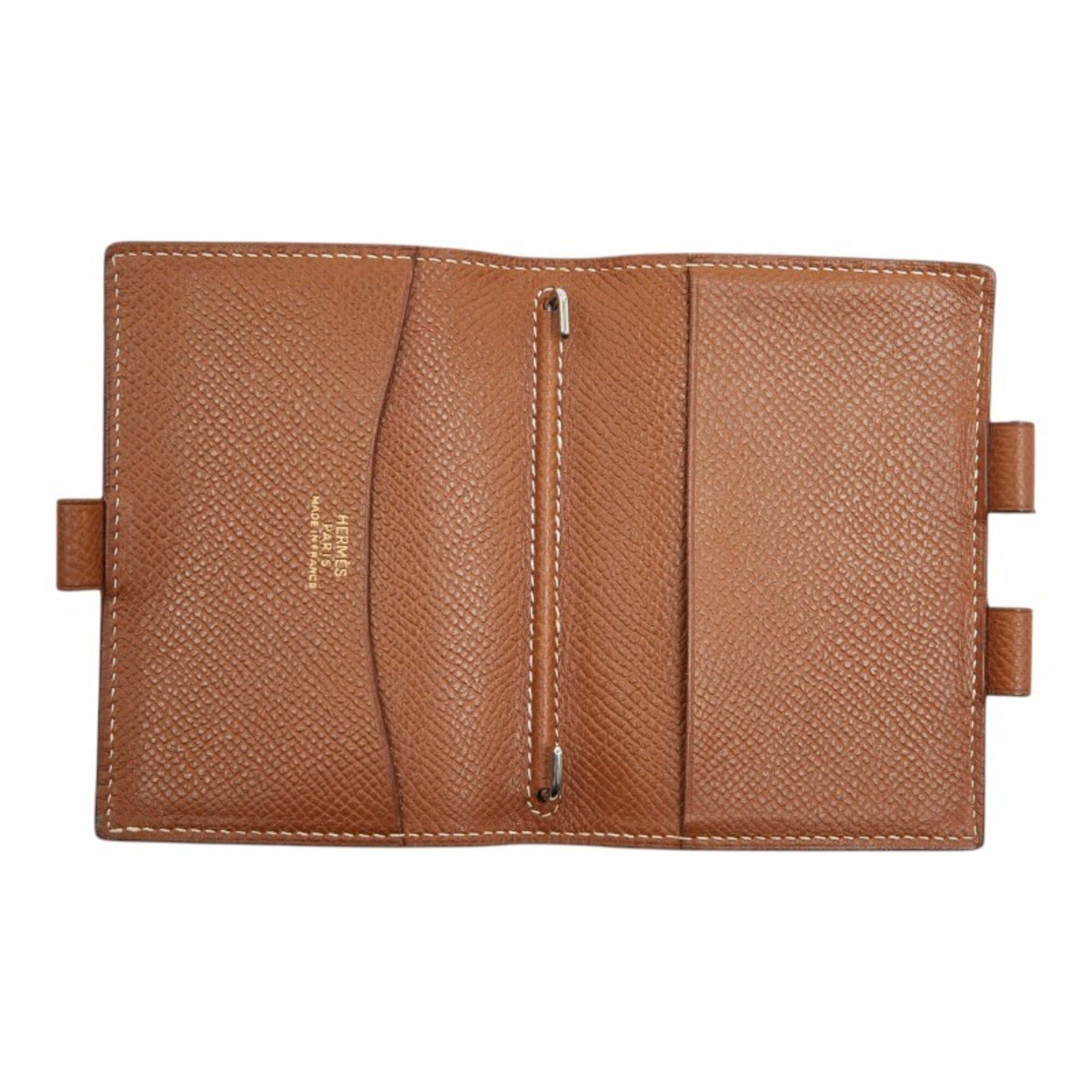 Hermes Hermes Agenda Mini Notebook Cover, Brown Courchevel Leather, Women's Size ONE SIZE - 6 Thumbnail