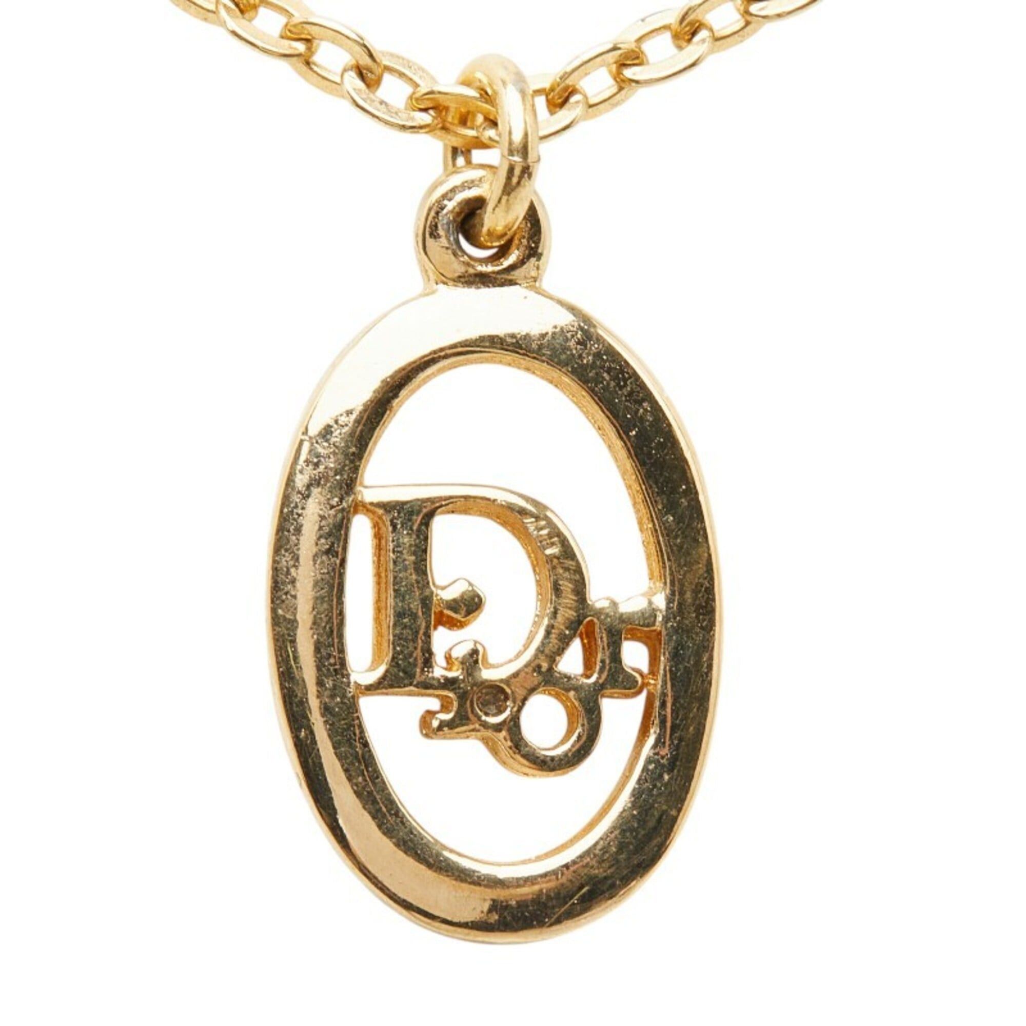 Dior Christian Dior Dior CD Logo Pendant Necklace, Gold Plated, Women's Size ONE SIZE - 2 Thumbnail