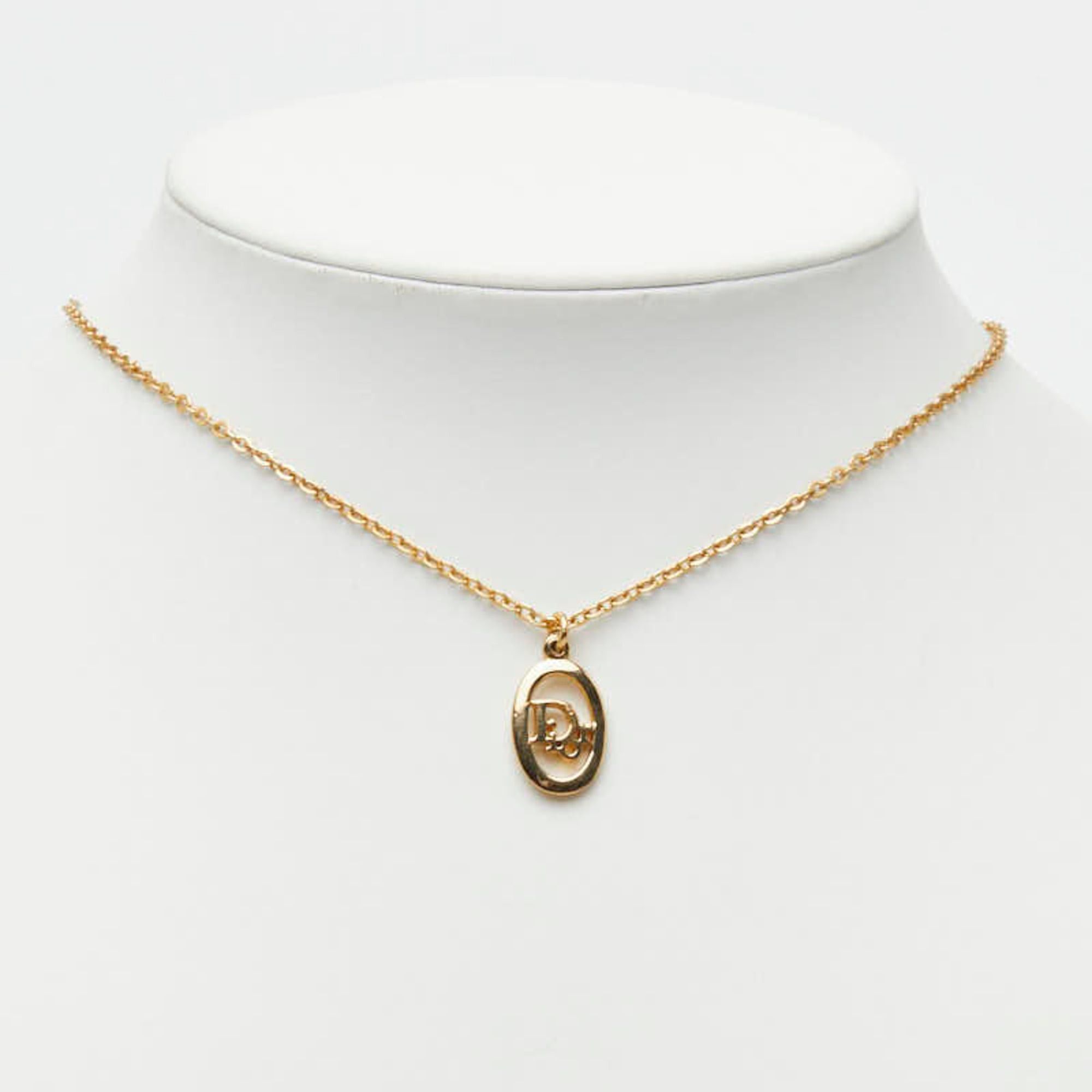 Dior Christian Dior Dior CD Logo Pendant Necklace, Gold Plated, Women's Size ONE SIZE - 7 Thumbnail