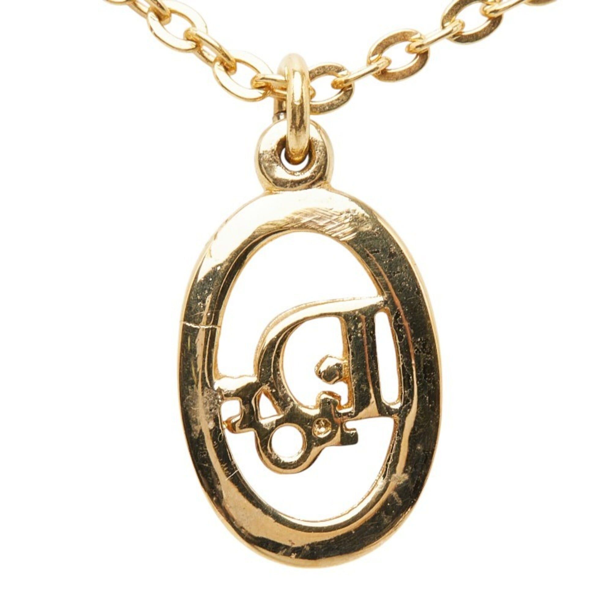 Dior Christian Dior Dior CD Logo Pendant Necklace, Gold Plated, Women's Size ONE SIZE - 3 Thumbnail